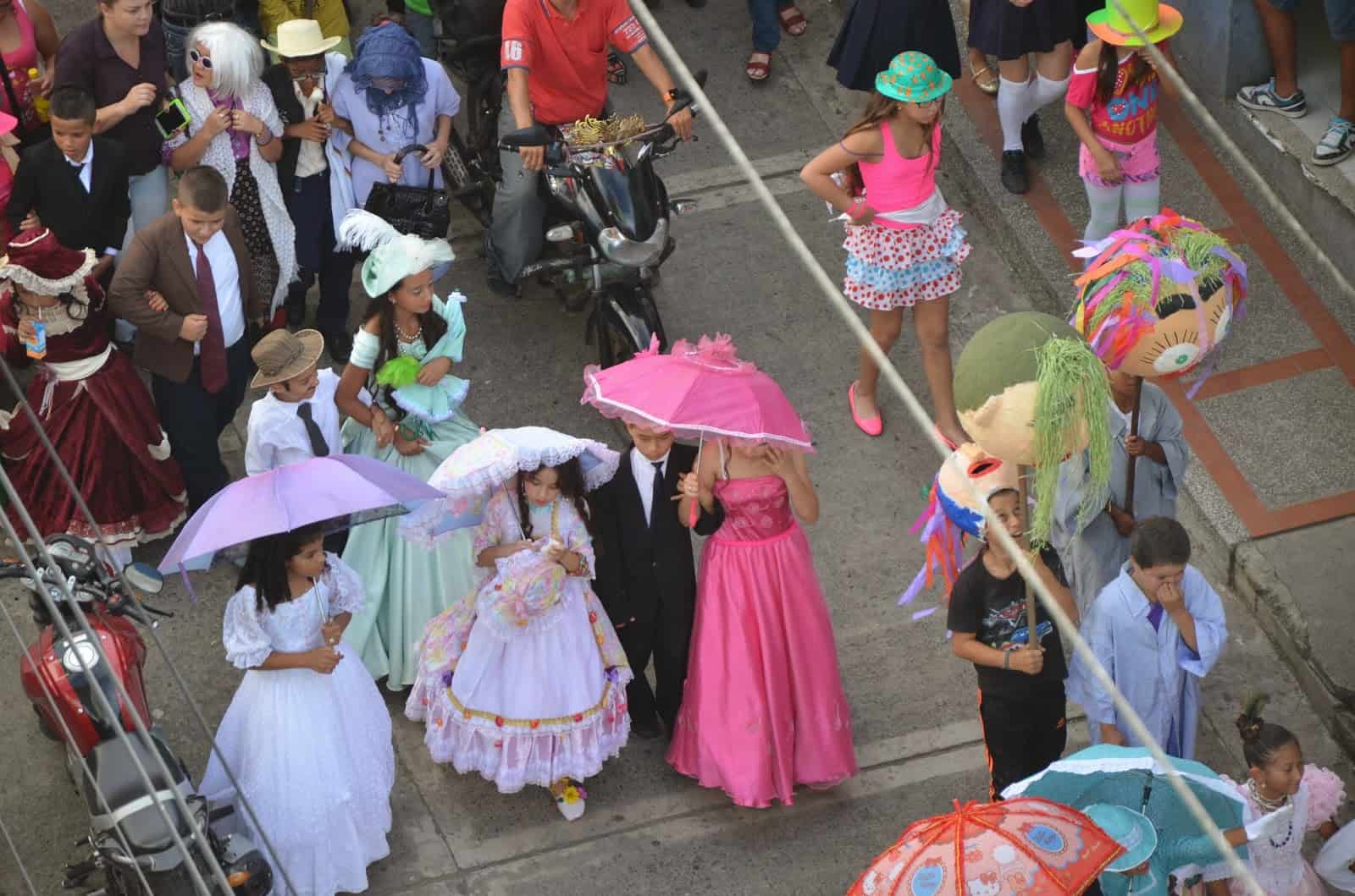 Carnaval de Negros y Blancos at the parade in Belén de Umbría, Risaralda, Colombia