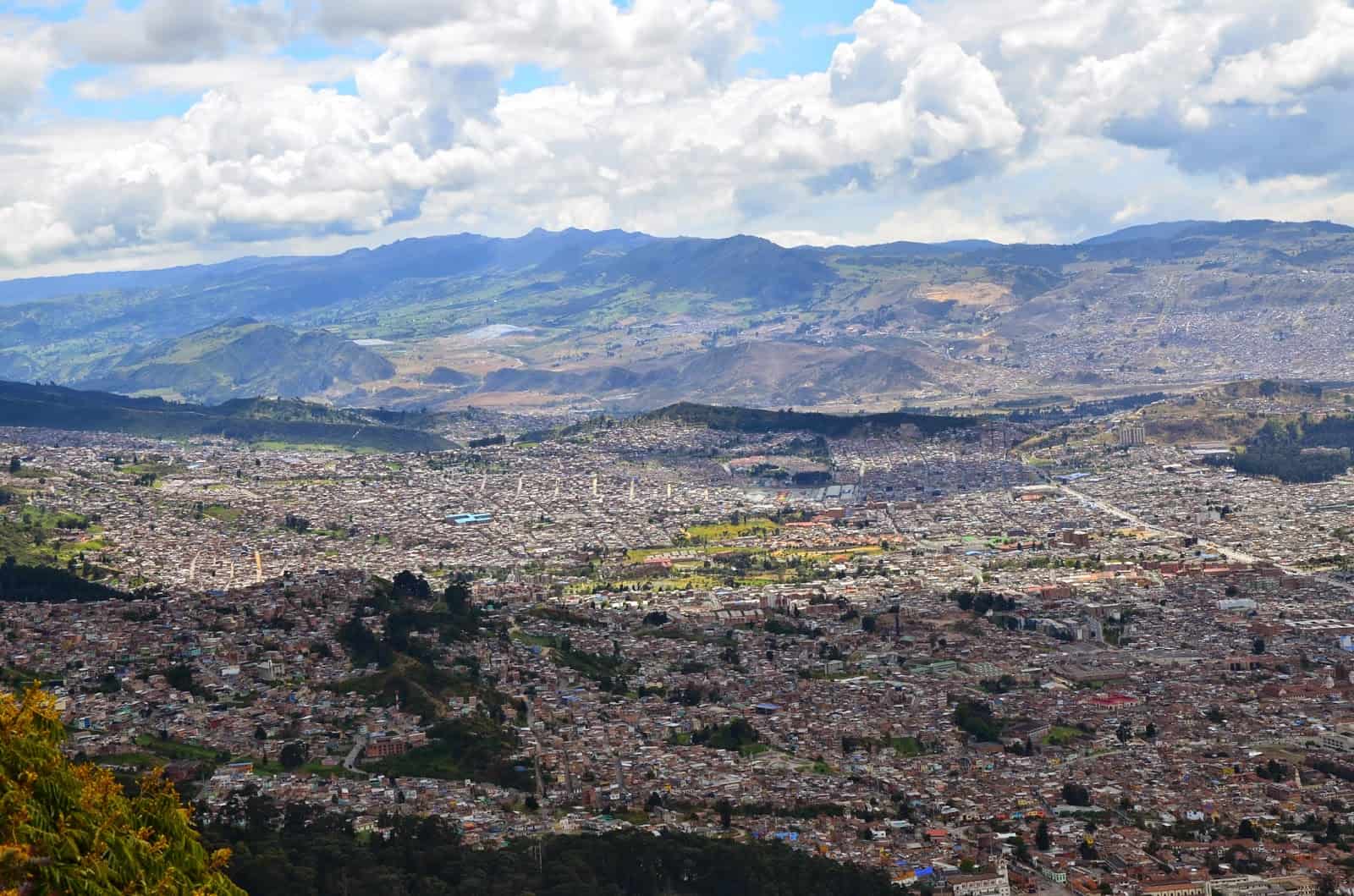 Looking towards the south of Bogotá from Monserrate