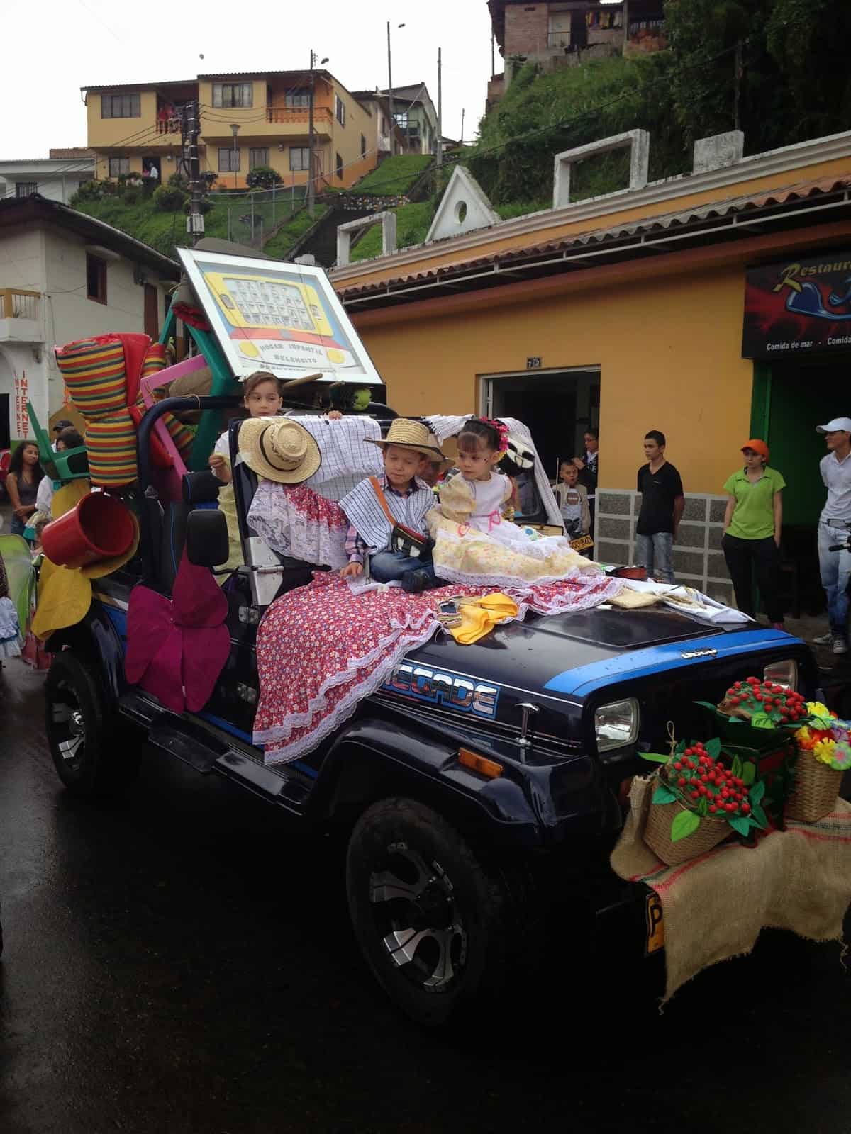 Parade at the fiesta in Belén de Umbría, Risaralda, Colombia