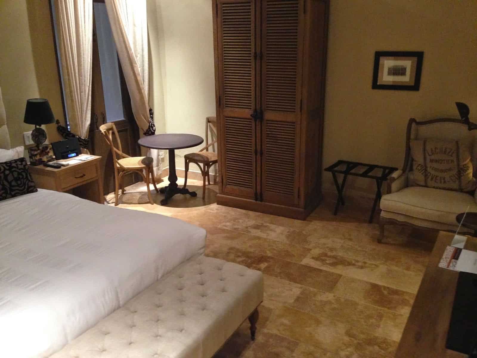 My room at Bastión Luxury Hotel in Cartagena, Colombia
