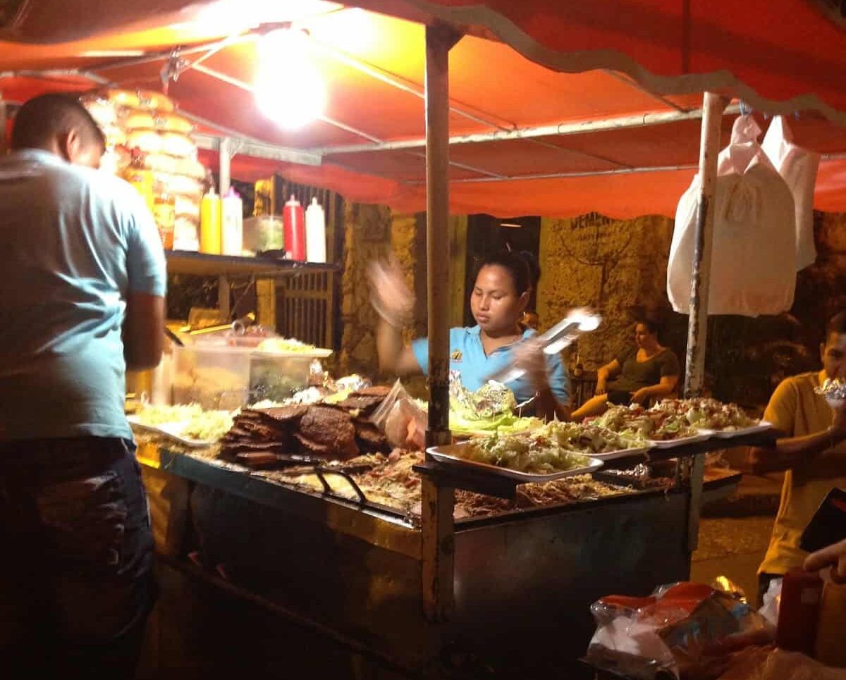 Street food in Plaza de la Trinidad