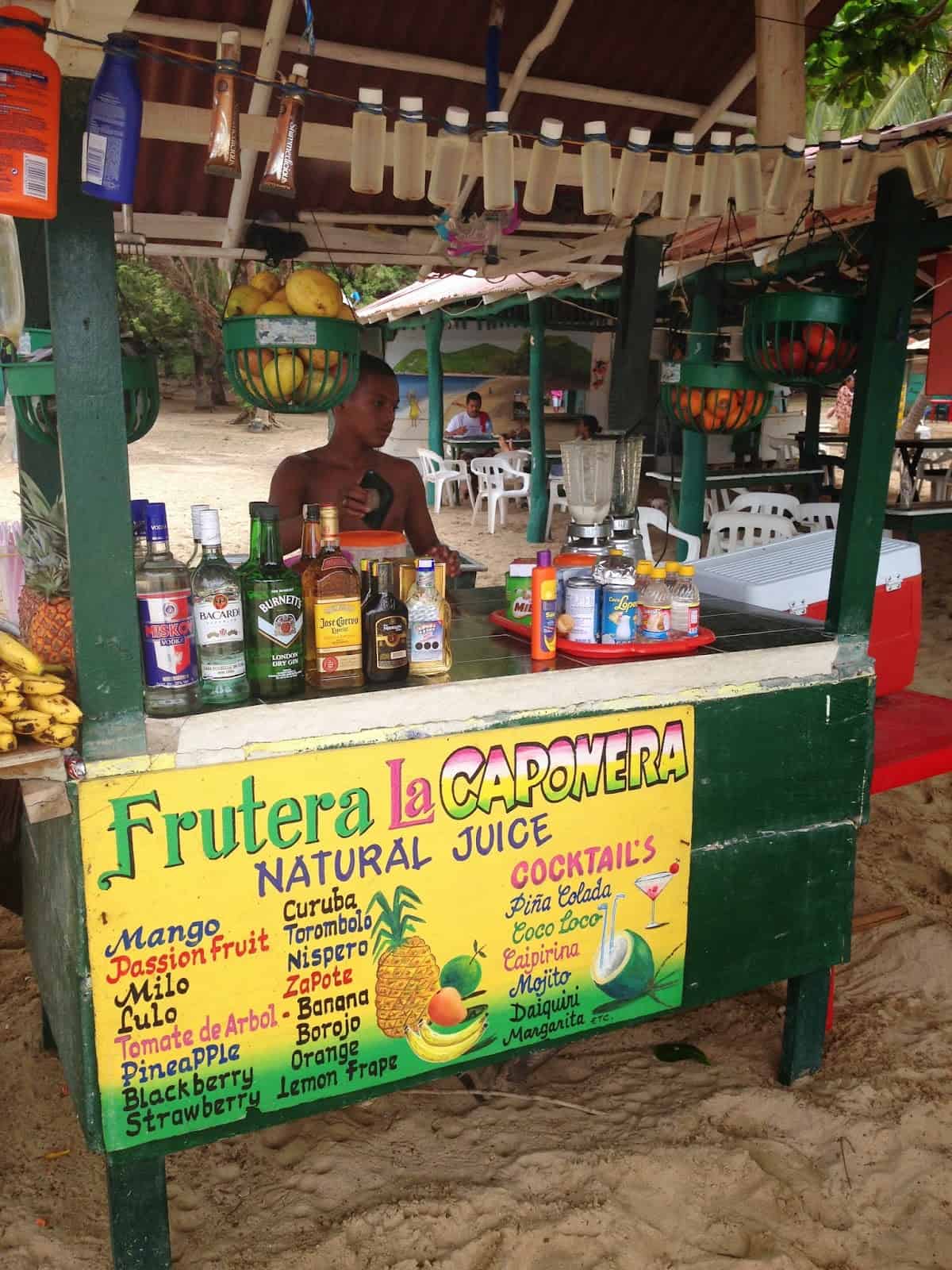 Juice stand at Playa Cristal