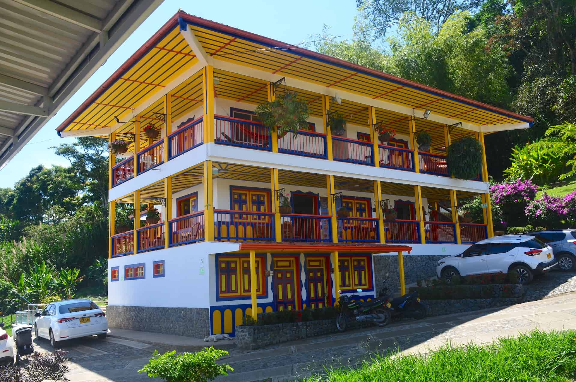 Main building at Hacienda San Isidro in Taparcal, Belén de Umbría, Risaralda, Colombia