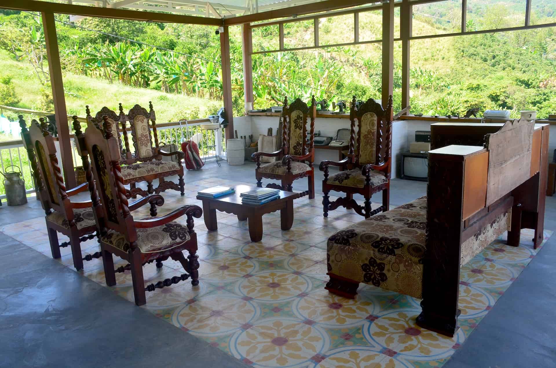 Common area at the dining area at Hacienda San Isidro