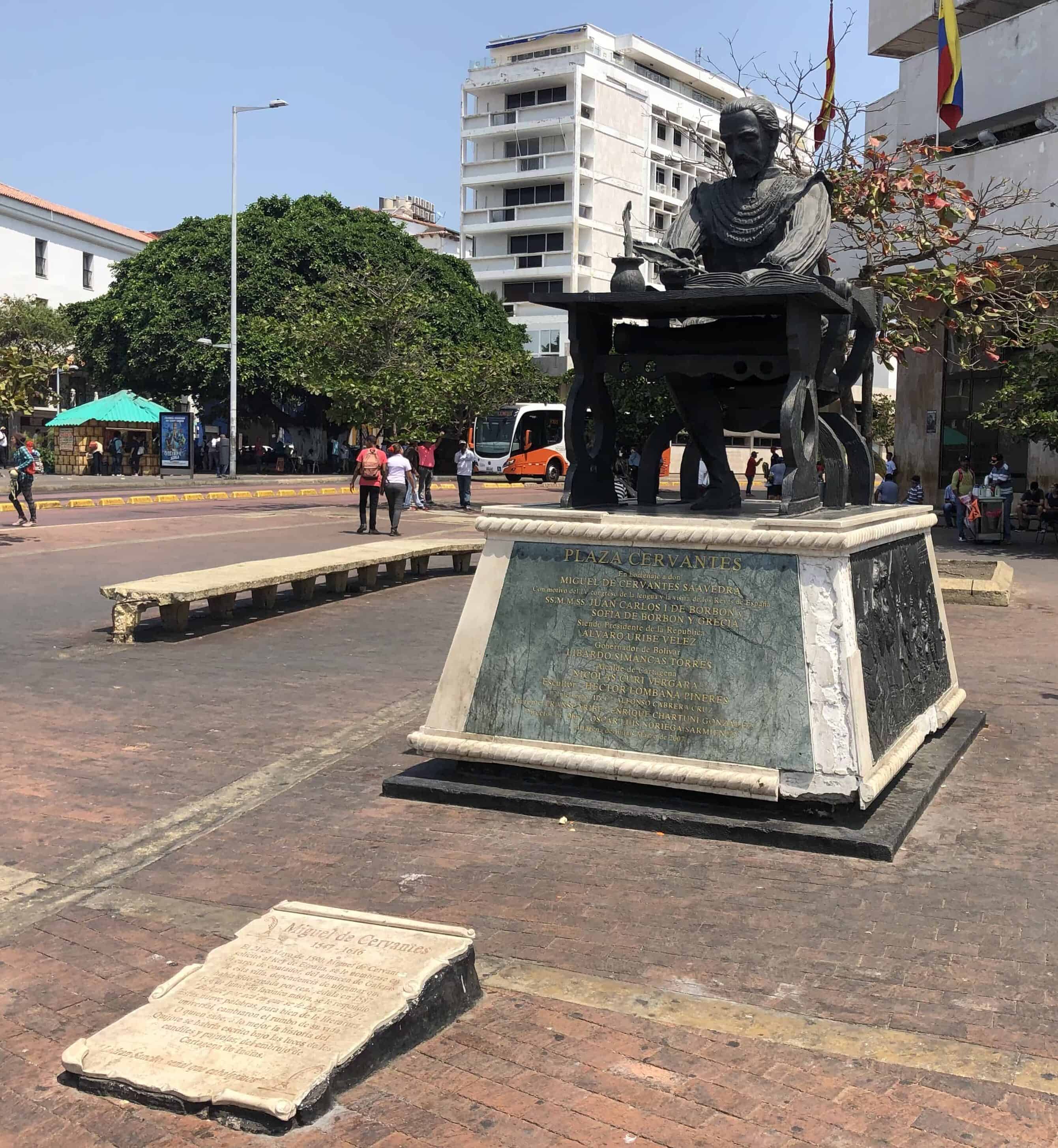 Cervantes monument in Cartagena, Colombia