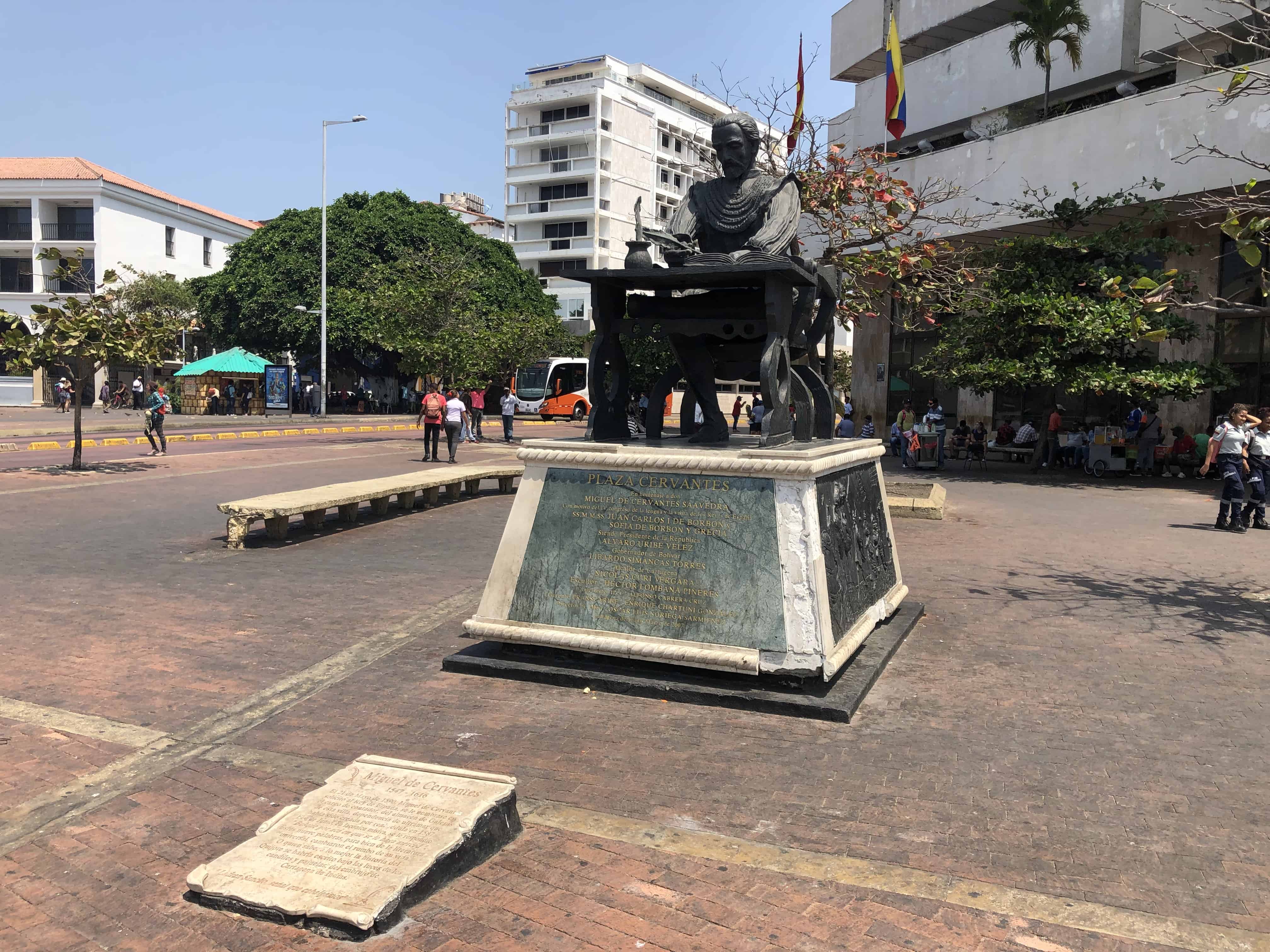 Cervantes monument in Cartagena, Colombia