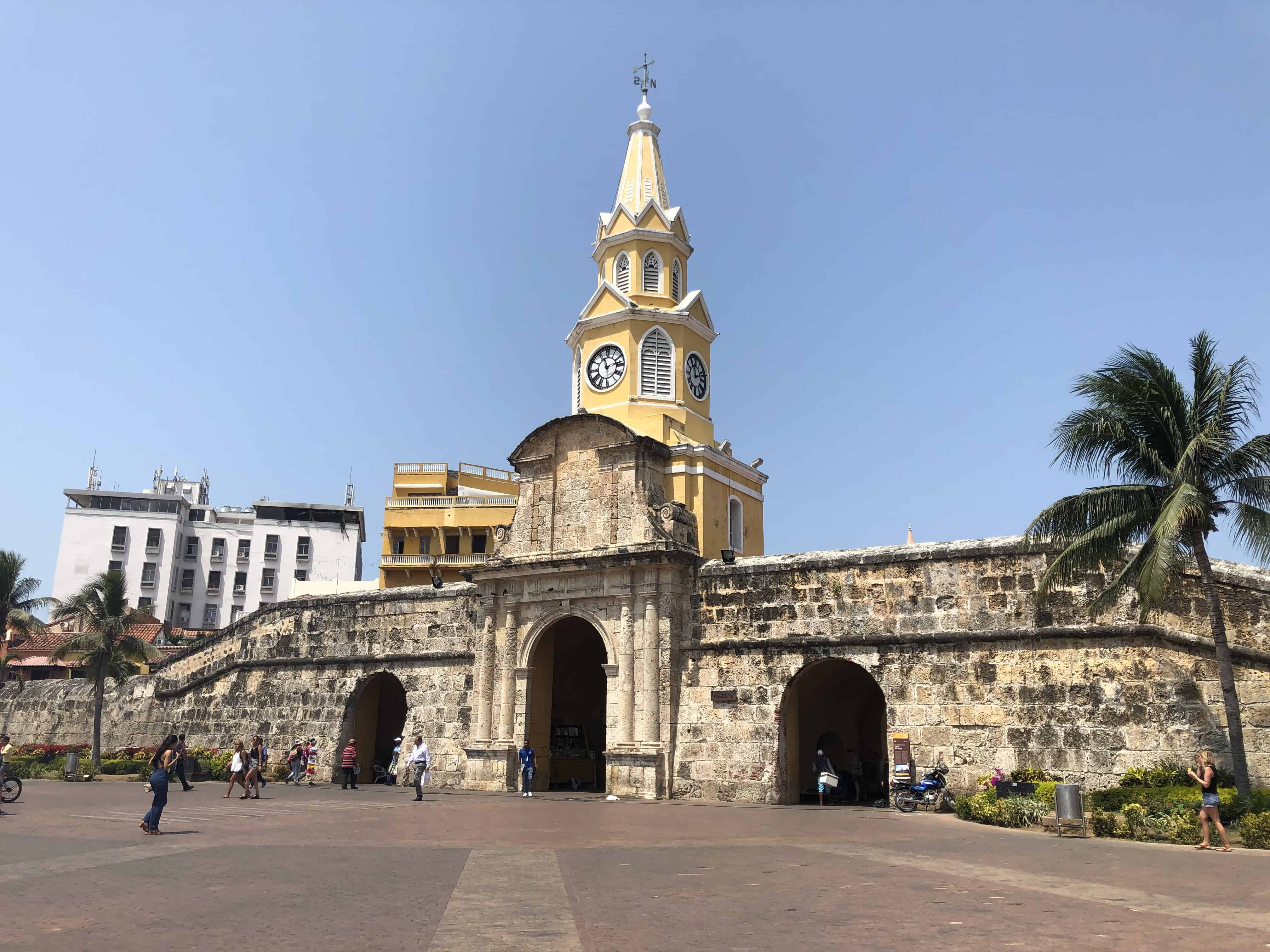 Puerta del Reloj on the Walls of Cartagena, Colombia