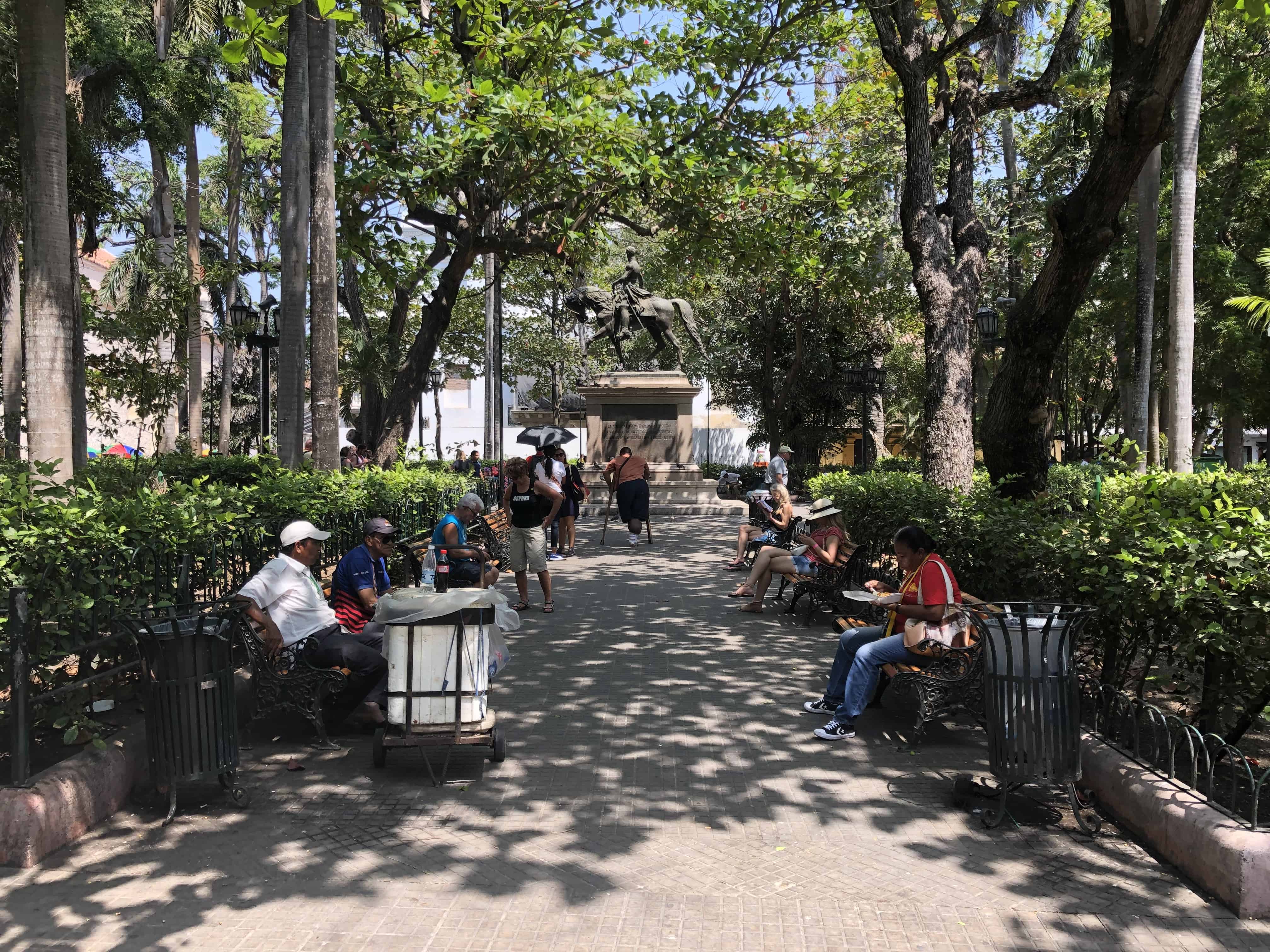 Parque de Bolívar in El Centro, Cartagena, Colombia
