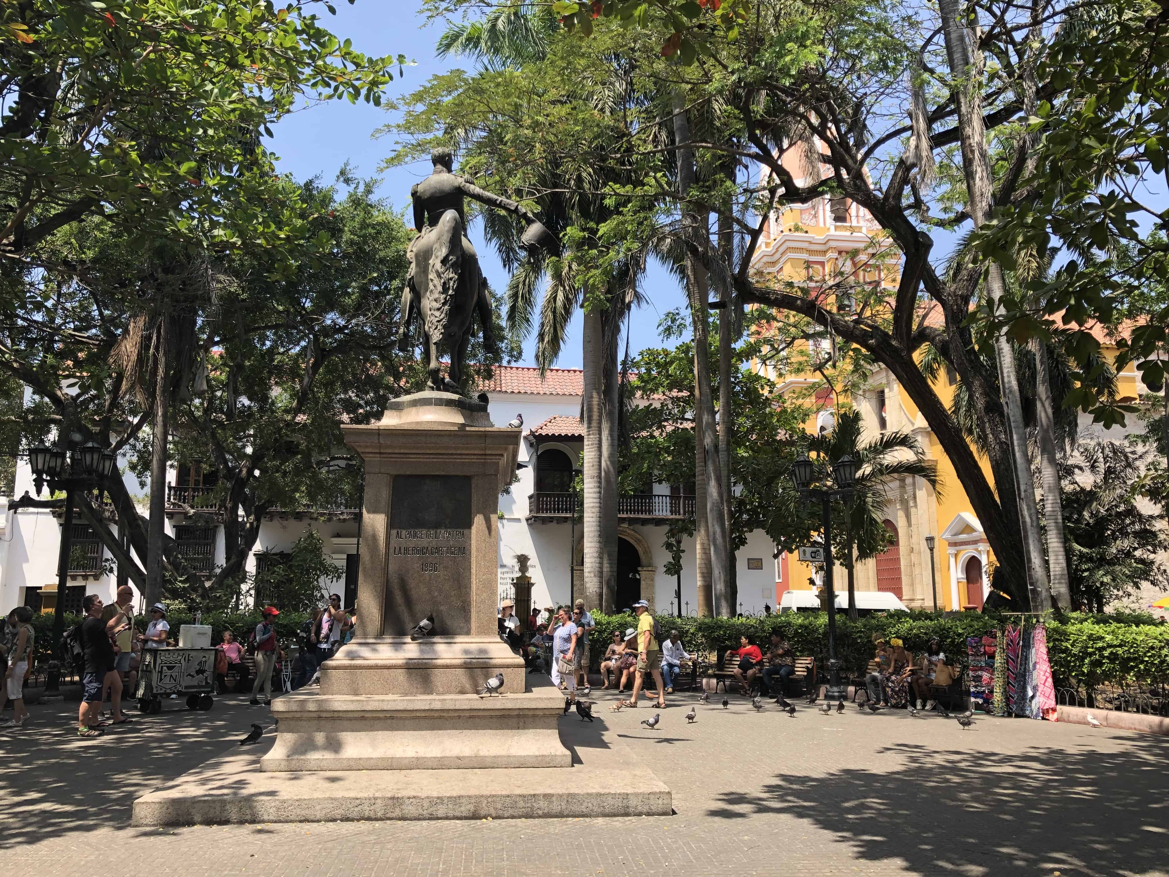 Parque de Bolívar in El Centro, Cartagena, Colombia