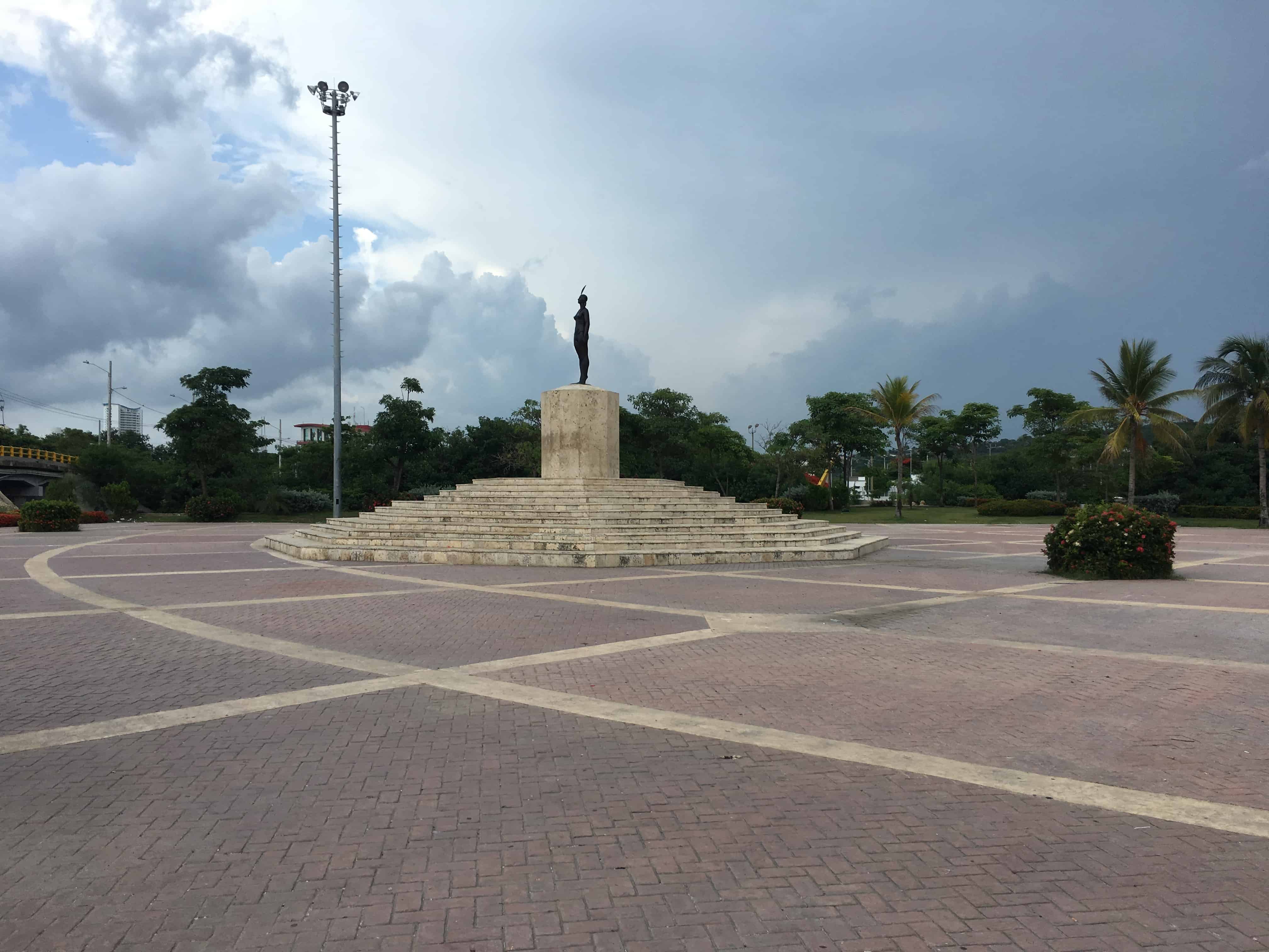 Park with the monument to India Catalina in Cartagena, Colombia