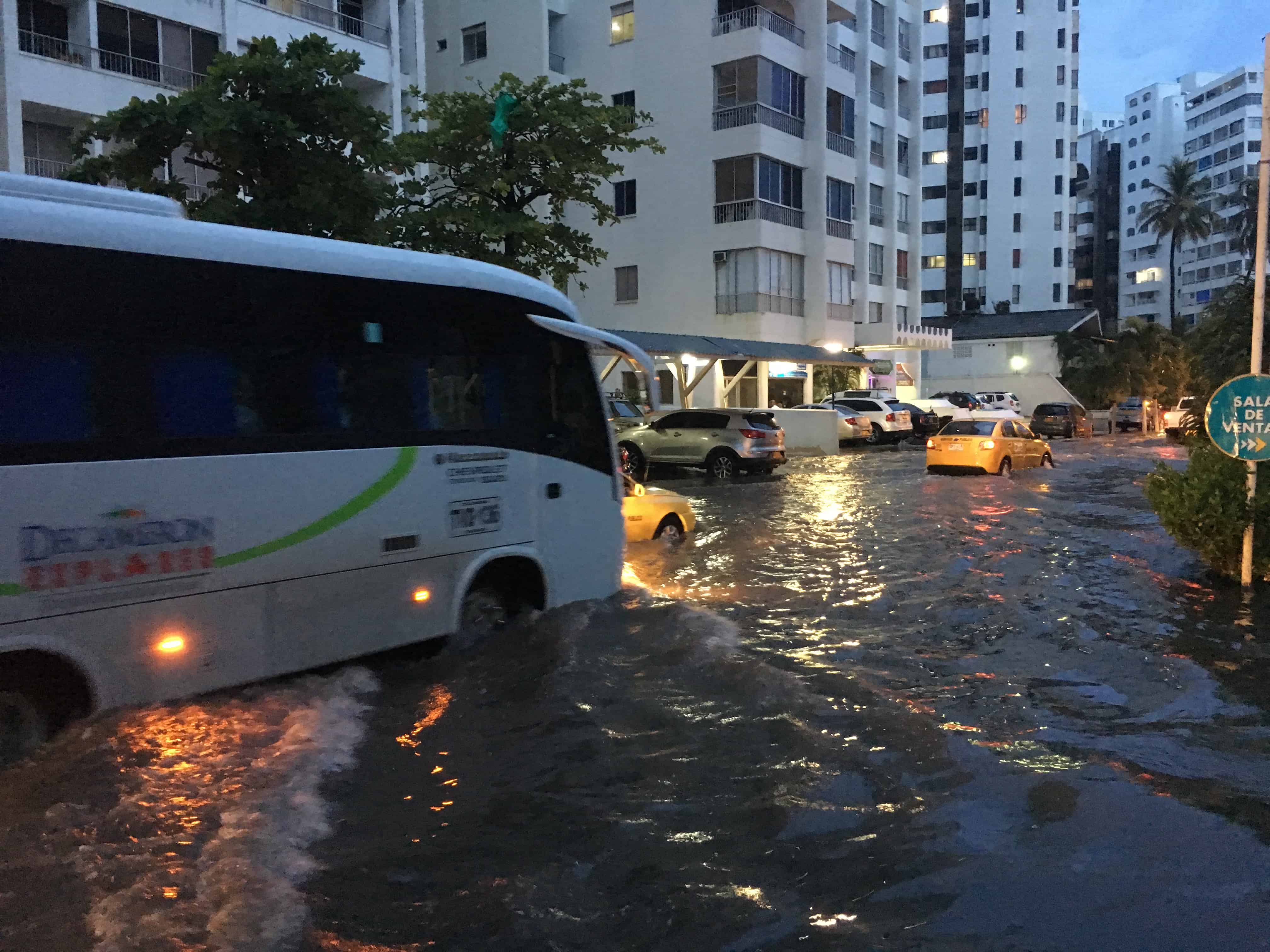 Flooding in Bocagrande, Cartagena, Colombia
