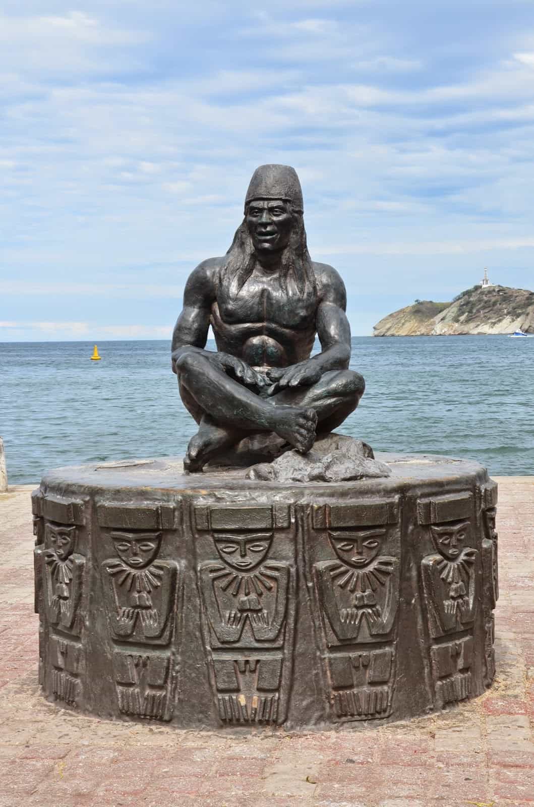 Tairona statue on the Malecón in Santa Marta, Magdalena, Colombia