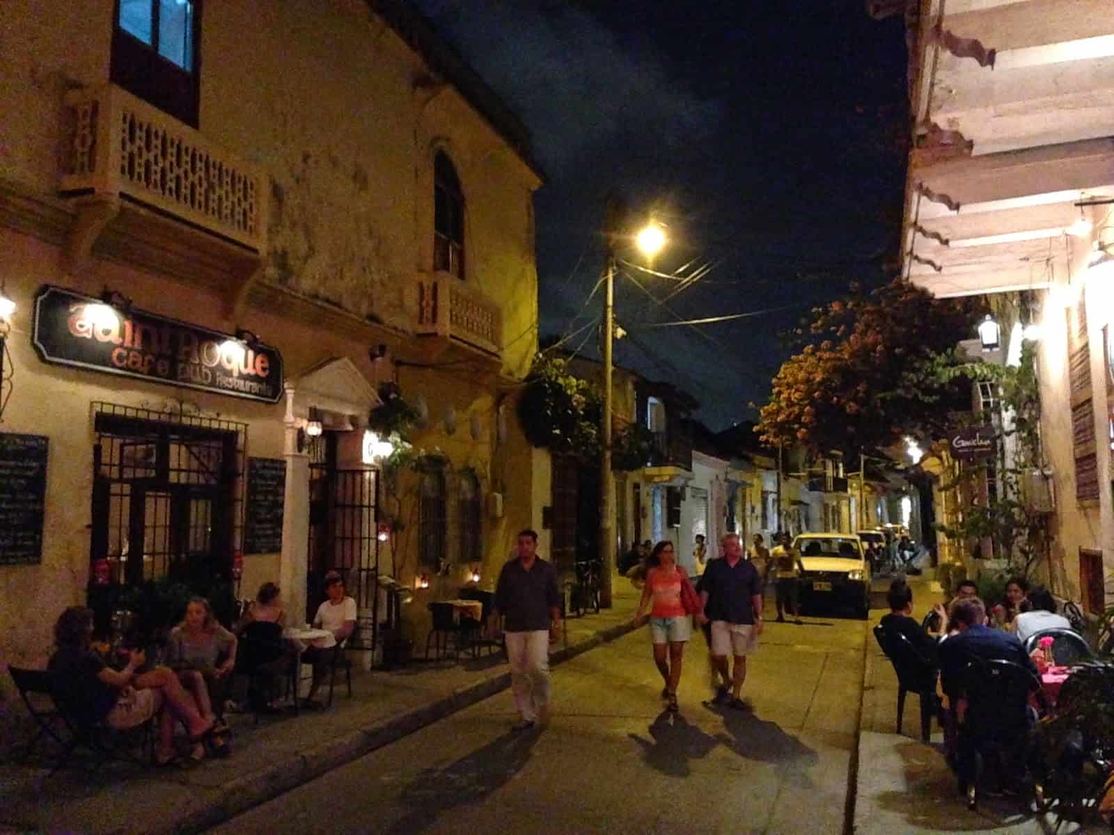 Getsemaní at night, Cartagena, Colombia