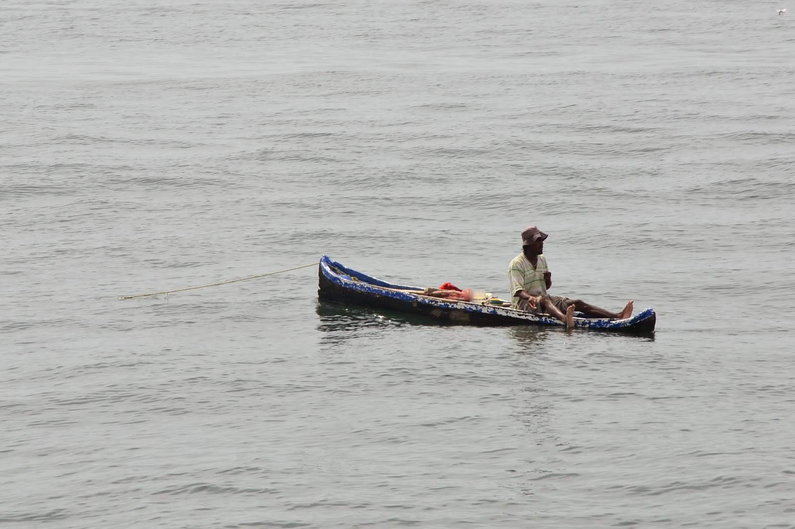 A fisherman on the Caribbean Sea in Colombia