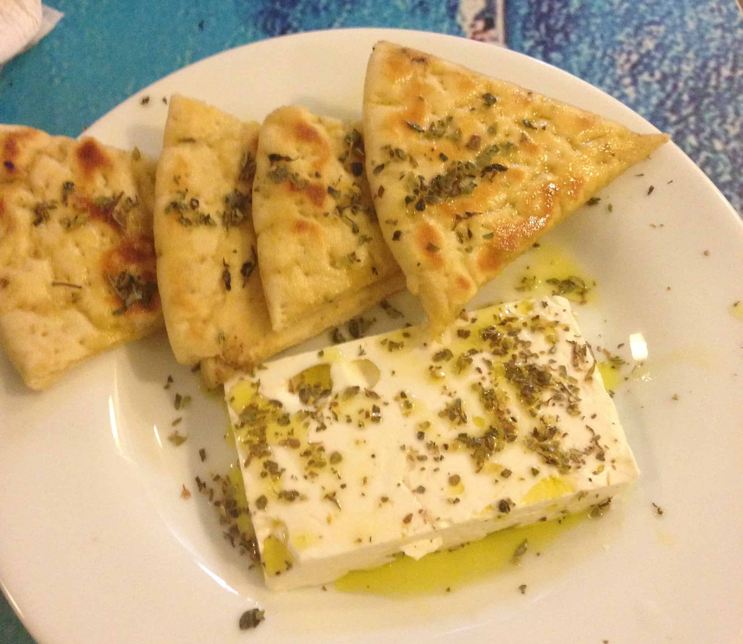 Feta cheese at Grecia Café y Suvlaki