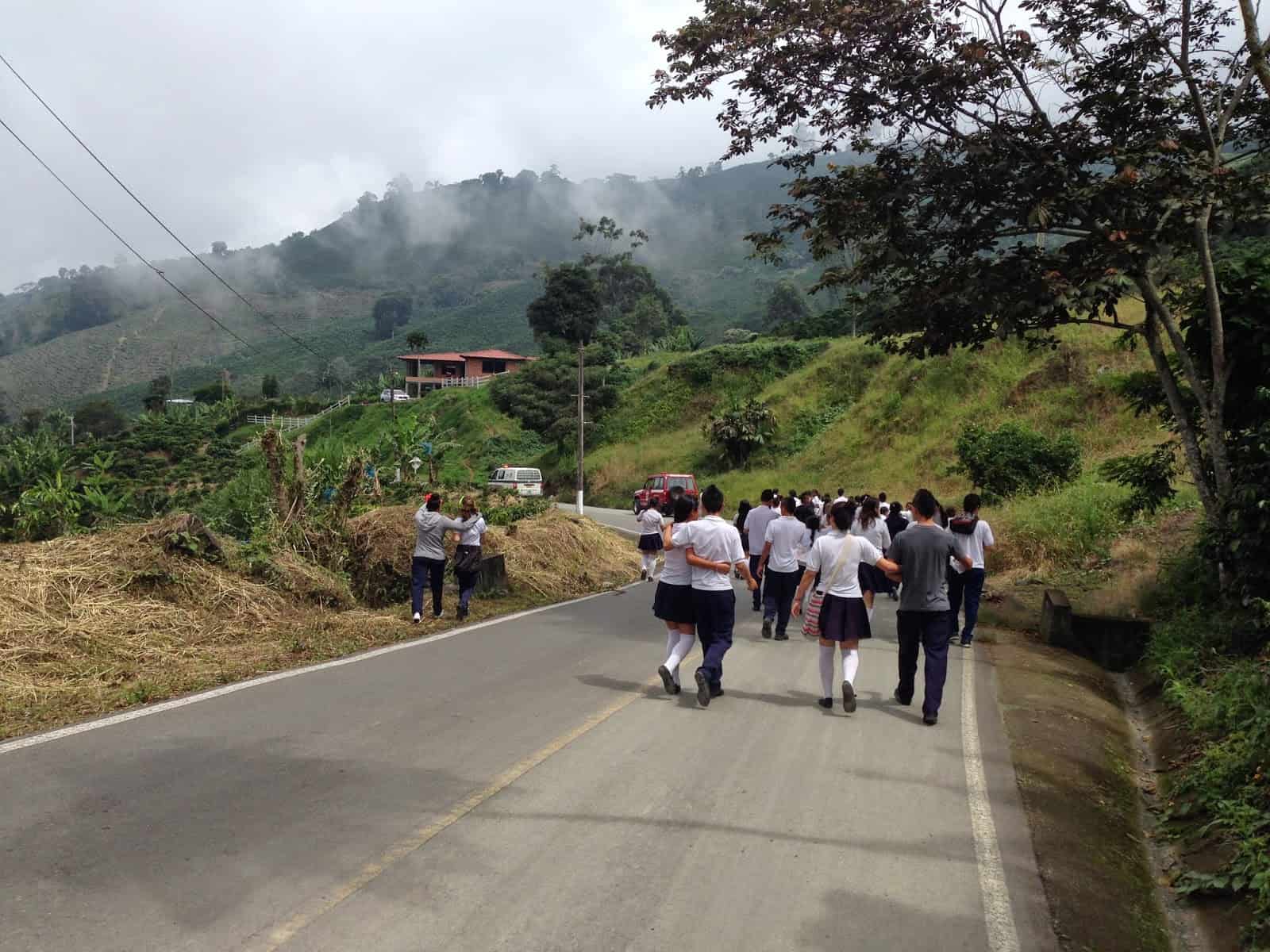Derecho a la Vida walk from Taparcal to Belén de Umbría, Risaralda, Colombia