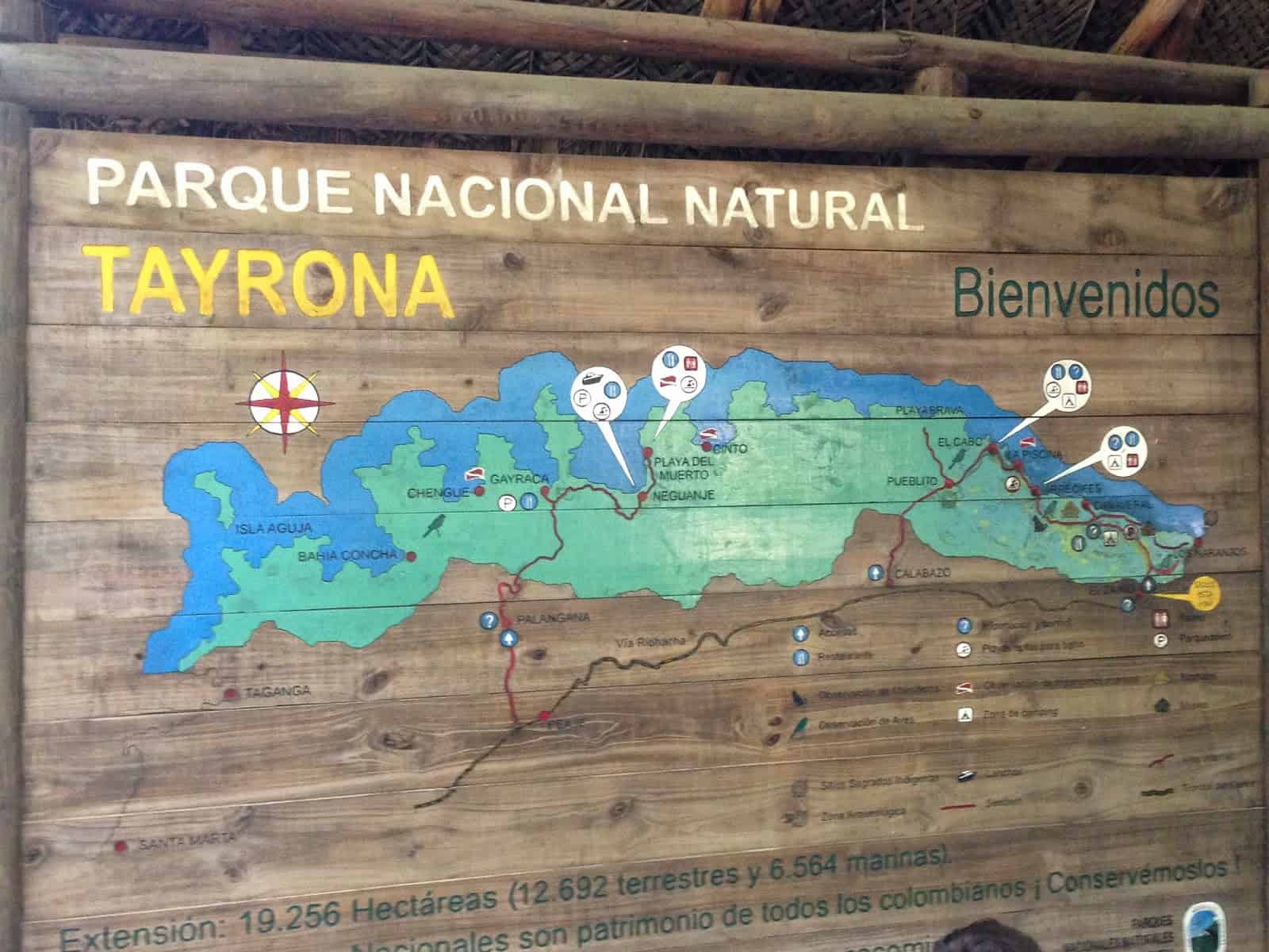 Tayrona National Park entrance in Colombia