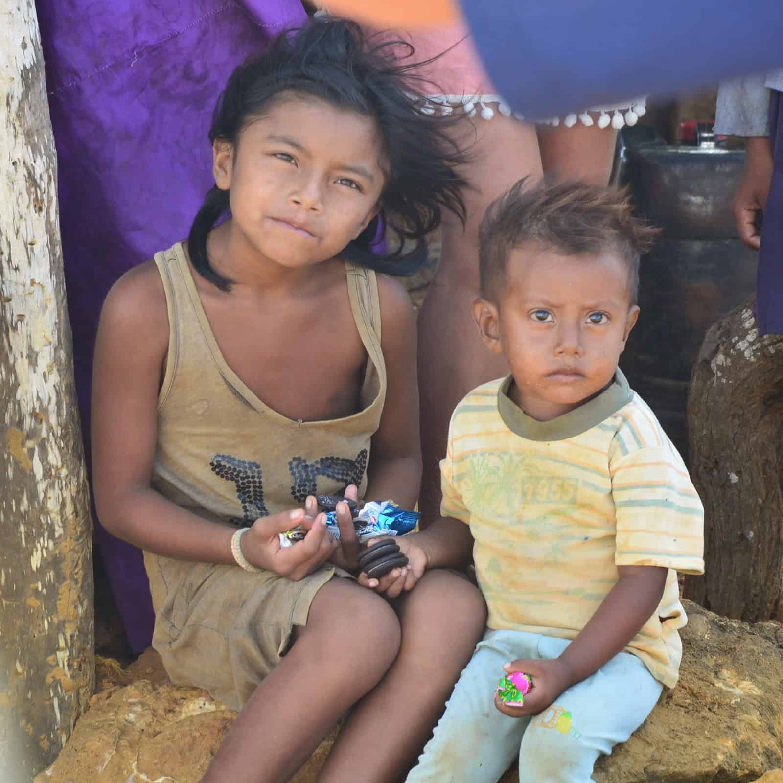 Wayúu children at Punta Gallinas, La Guajira, Colombia