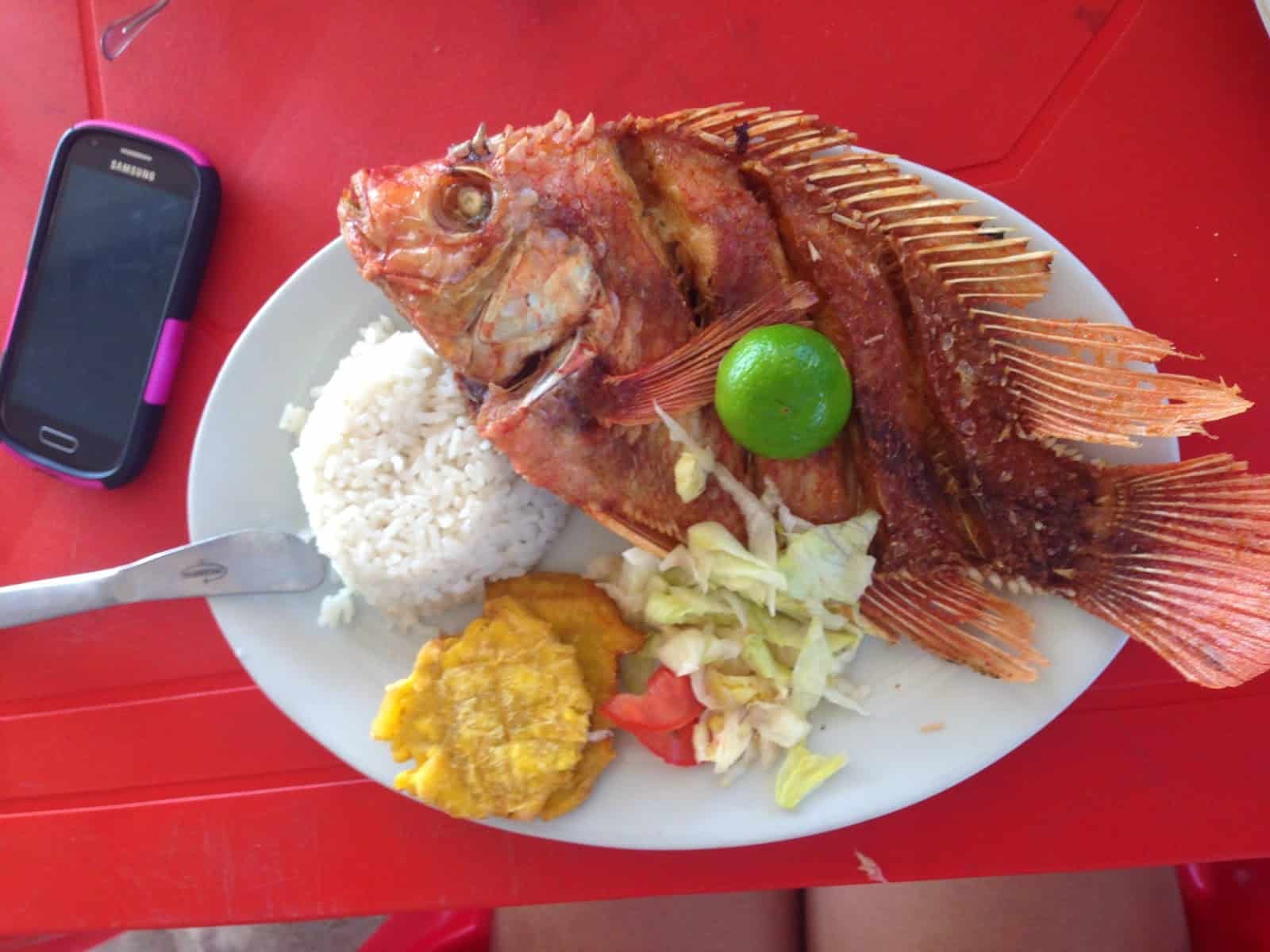 Lunch at Hostal Playa Blanca, Isla de Barú, Colombia