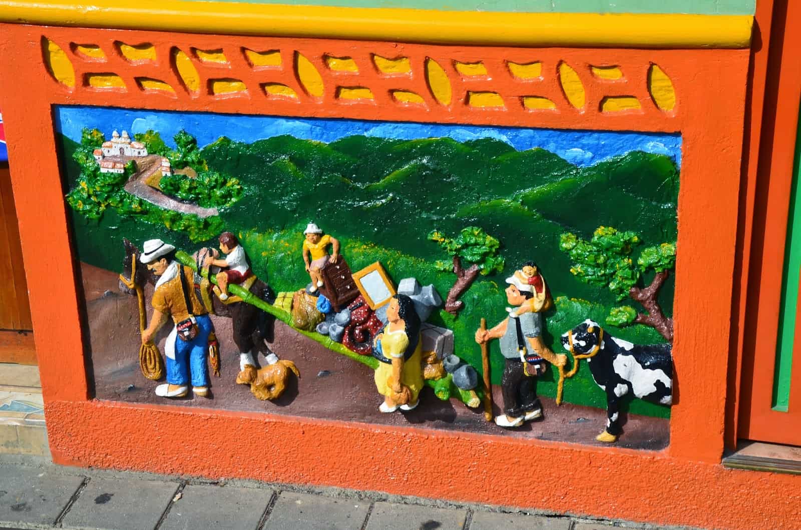 Zócalo depicting rural life in Guatapé, Antioquia, Colombia