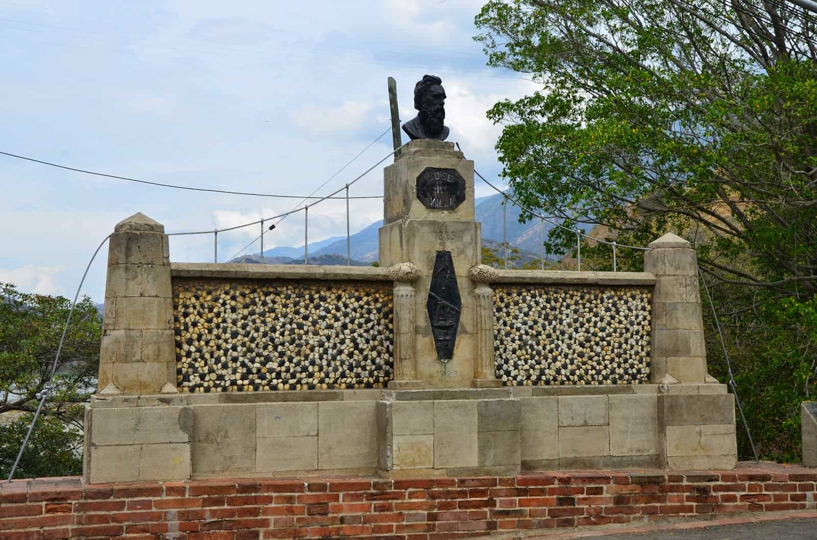 Monument at Puente de Occidente in Santa Fe de Antioquia, Colombia