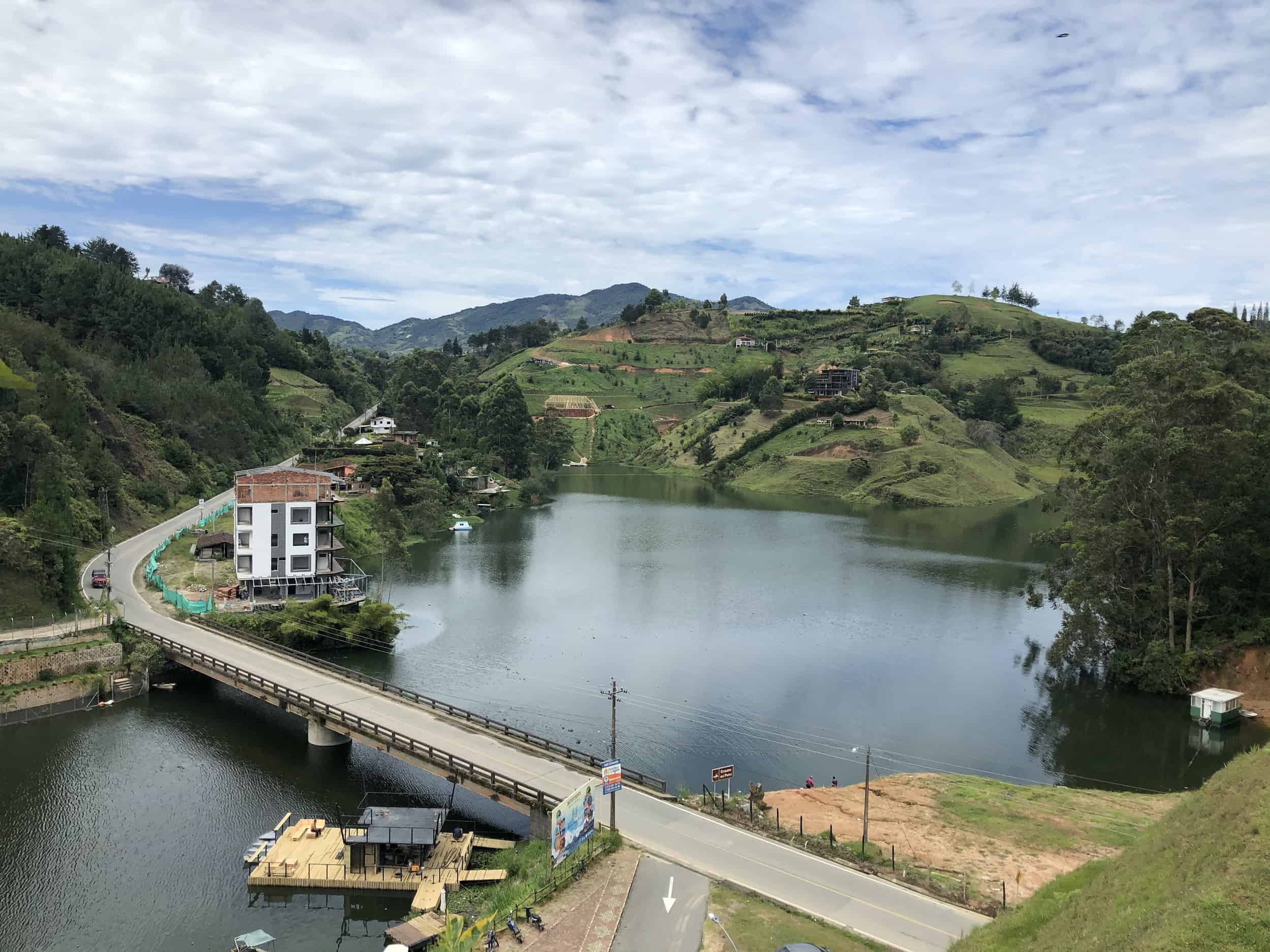 View of the reservoir at Viejo Peñol in Antioquia, Colombia