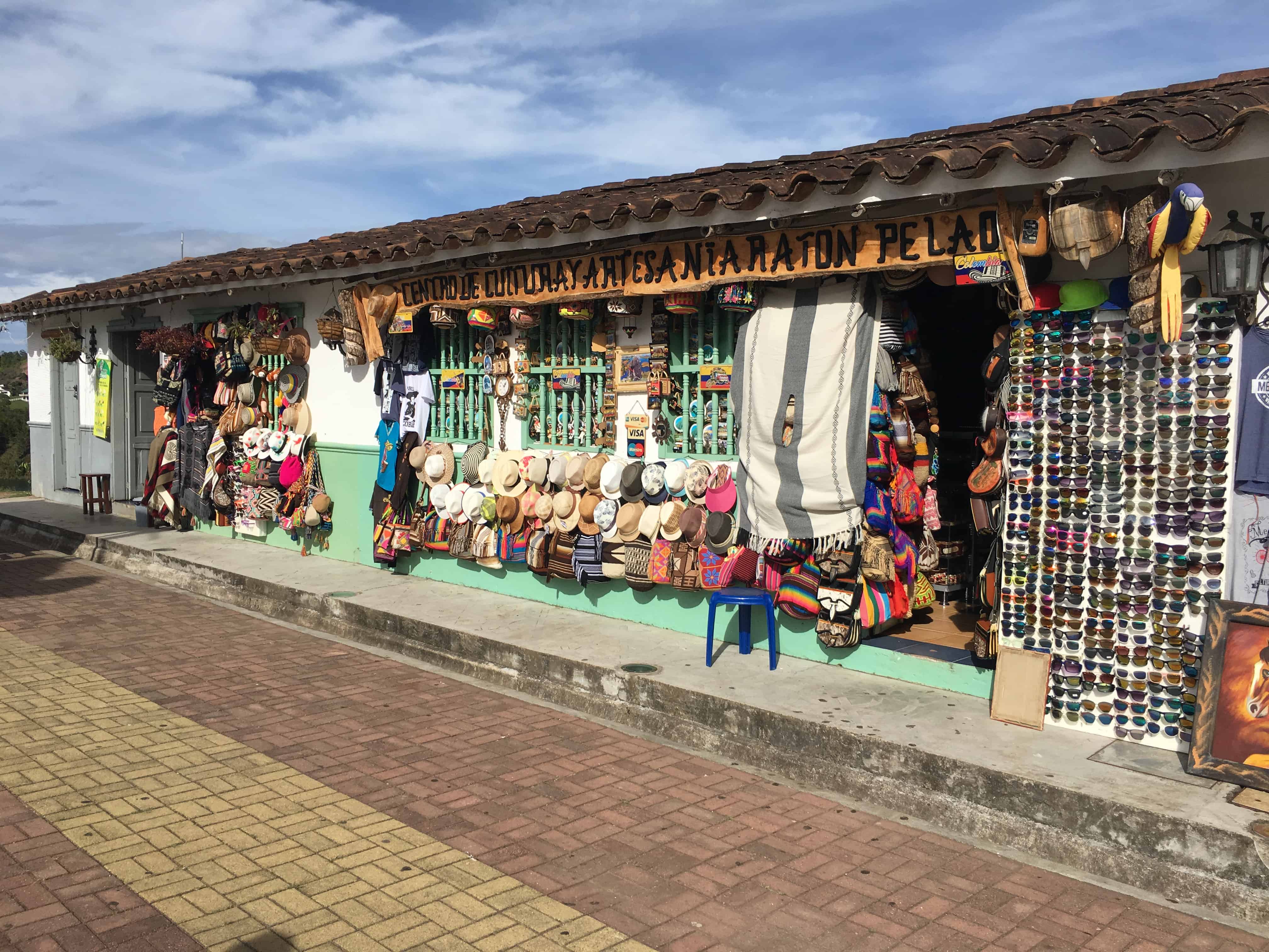 Souvenir shop at Viejo Peñol in Antioquia, Colombia