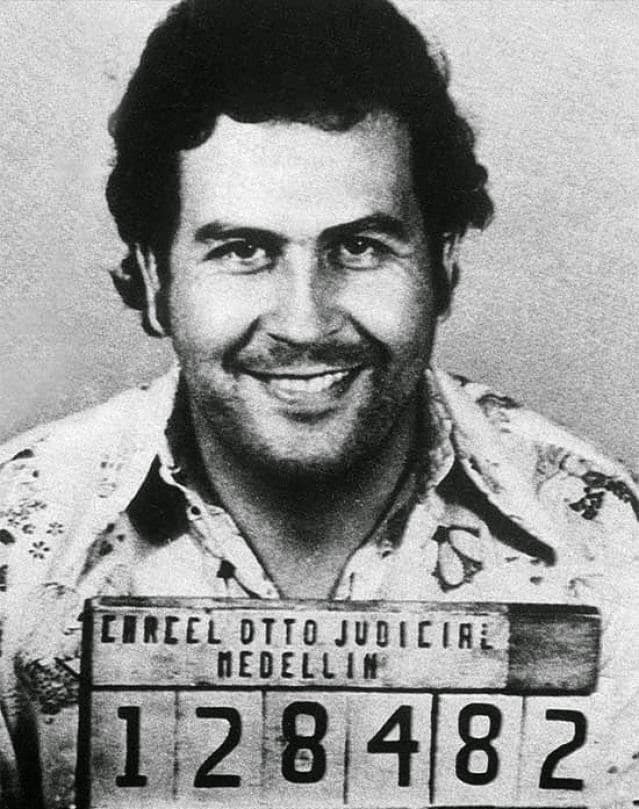 Pablo Escobar’s mug shot from 1976, Medellín, Colombia