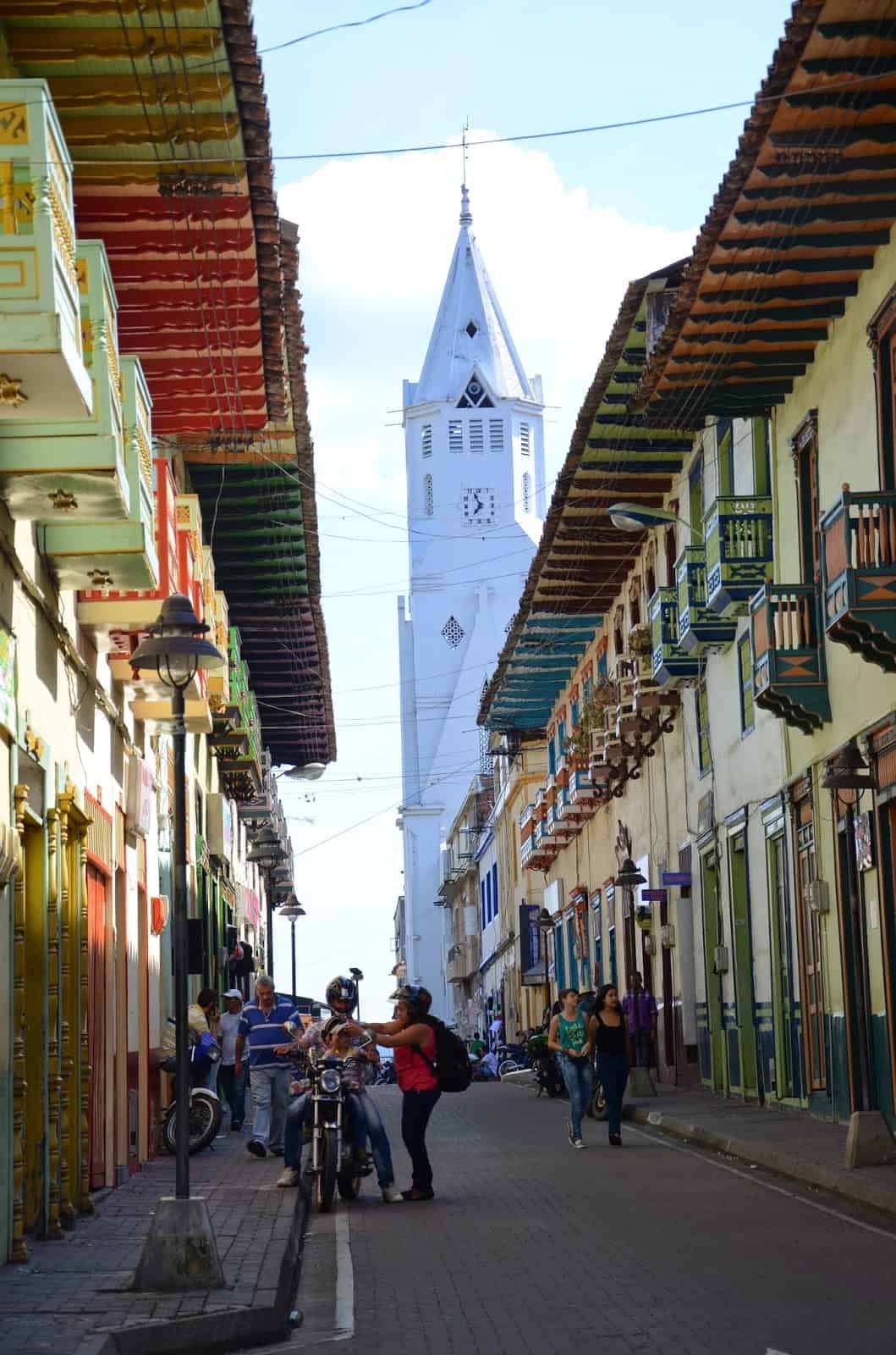 The famous street in Santuario, Risaralda, Colombia