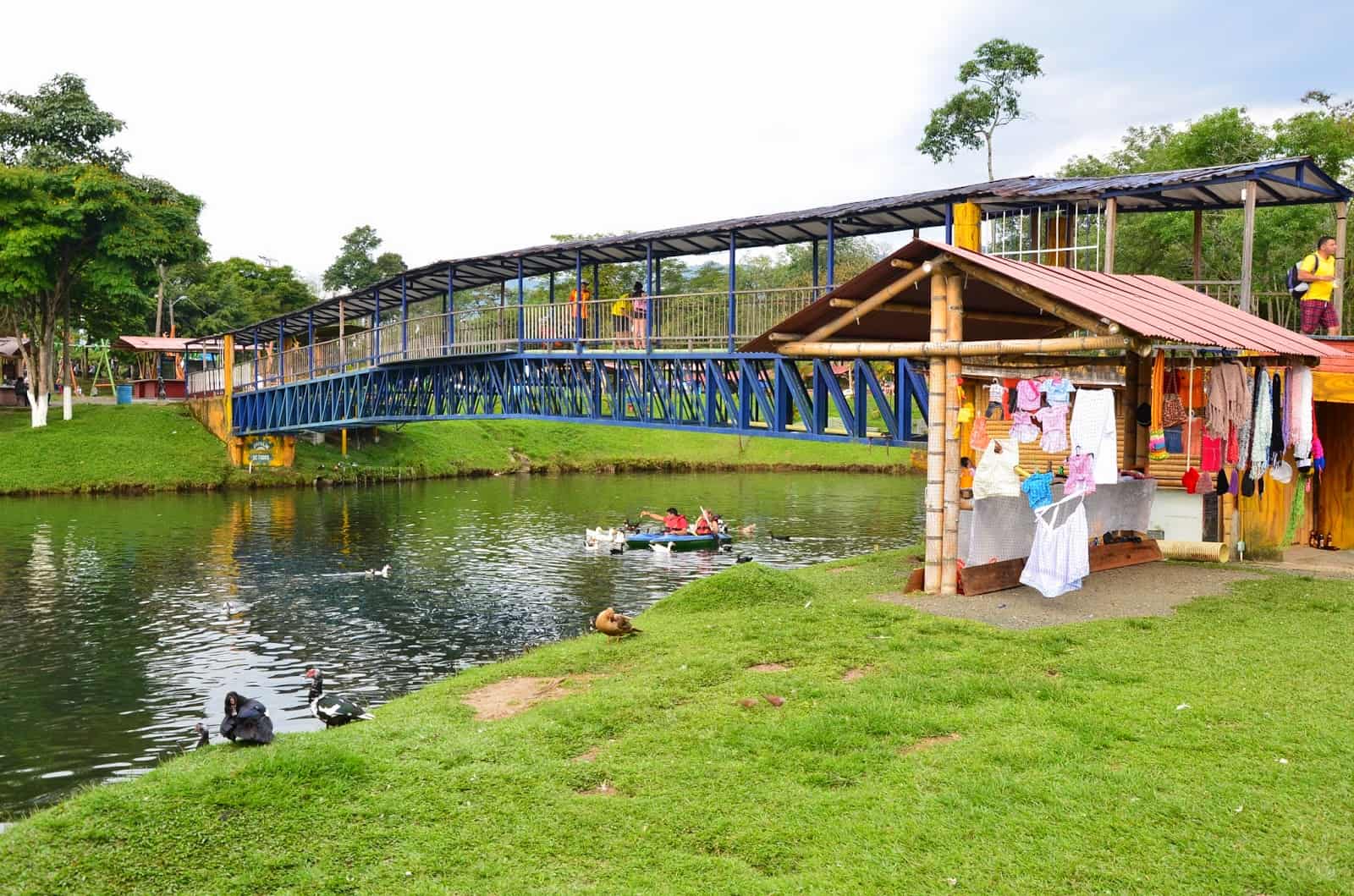 Bridge at Parque Lago de la Pradera in Dosquebradas, Risaralda, Colombia