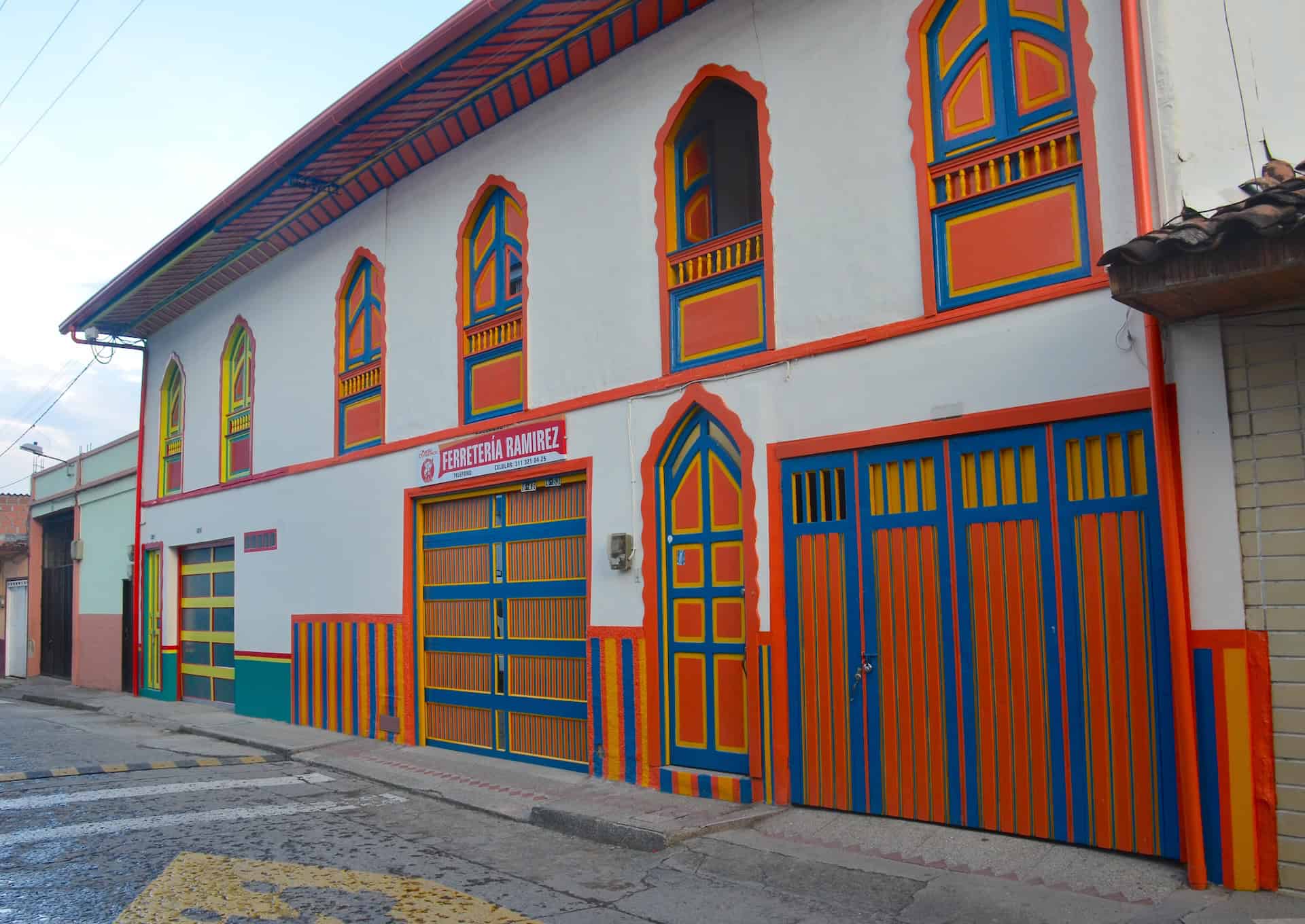 Colorful building in Santuario, Risaralda, Colombia