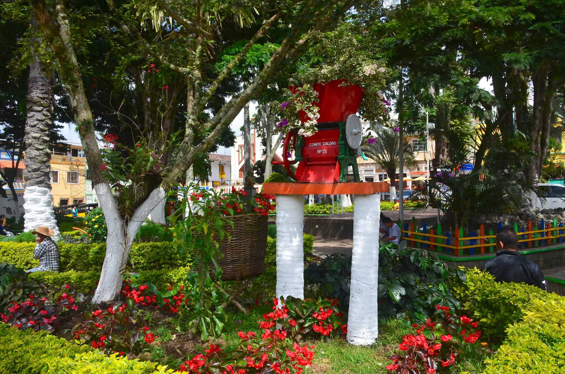 Coffee processing machine used as a planter