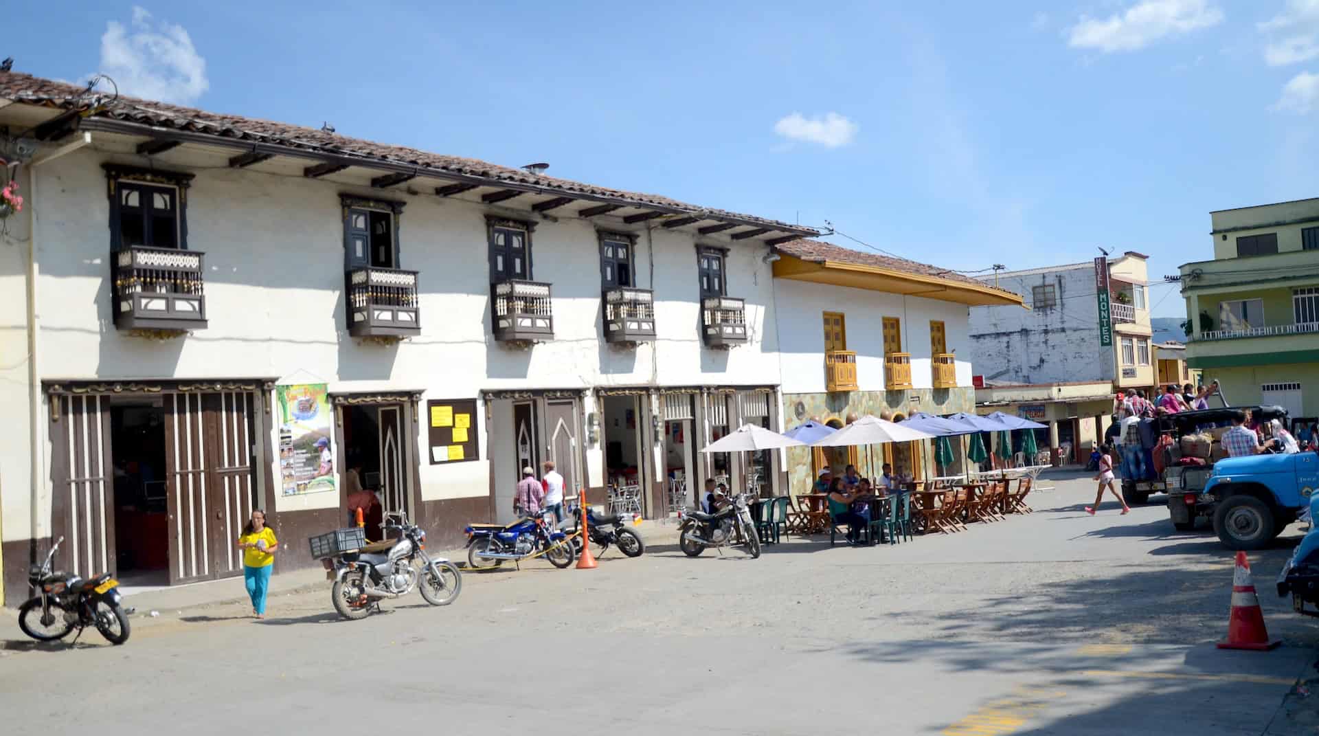 Street around the plaza in February 2015