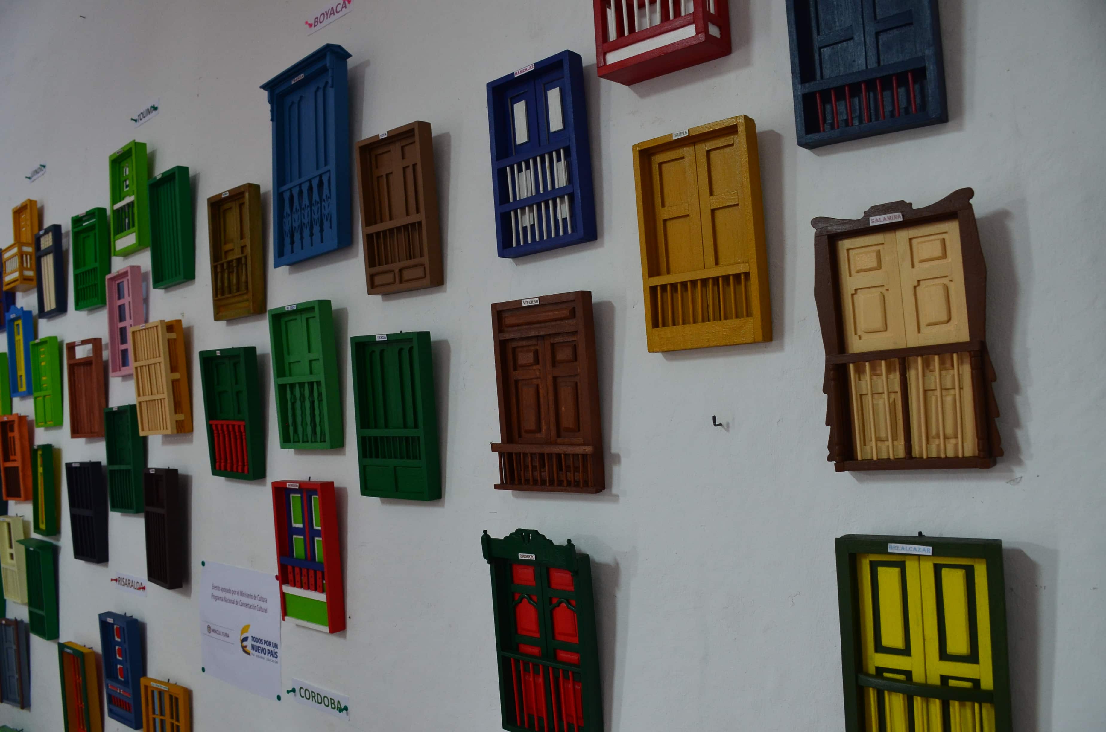 Balcony exhibit at the Cultural Center in Buga, Valle del Cauca, Colombia