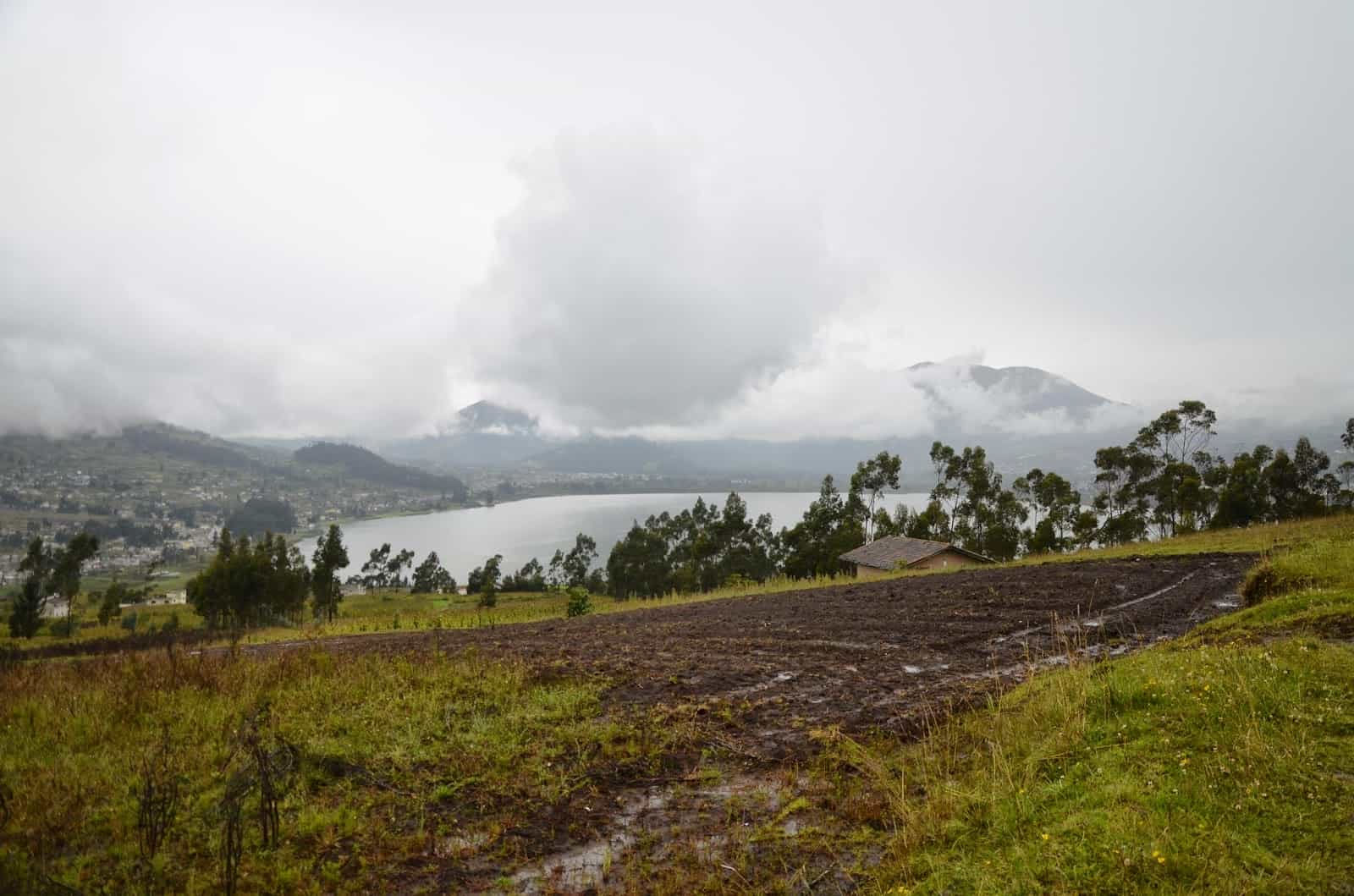 View of Laguna de San Pablo from El Lechero near Otavalo, Ecuador