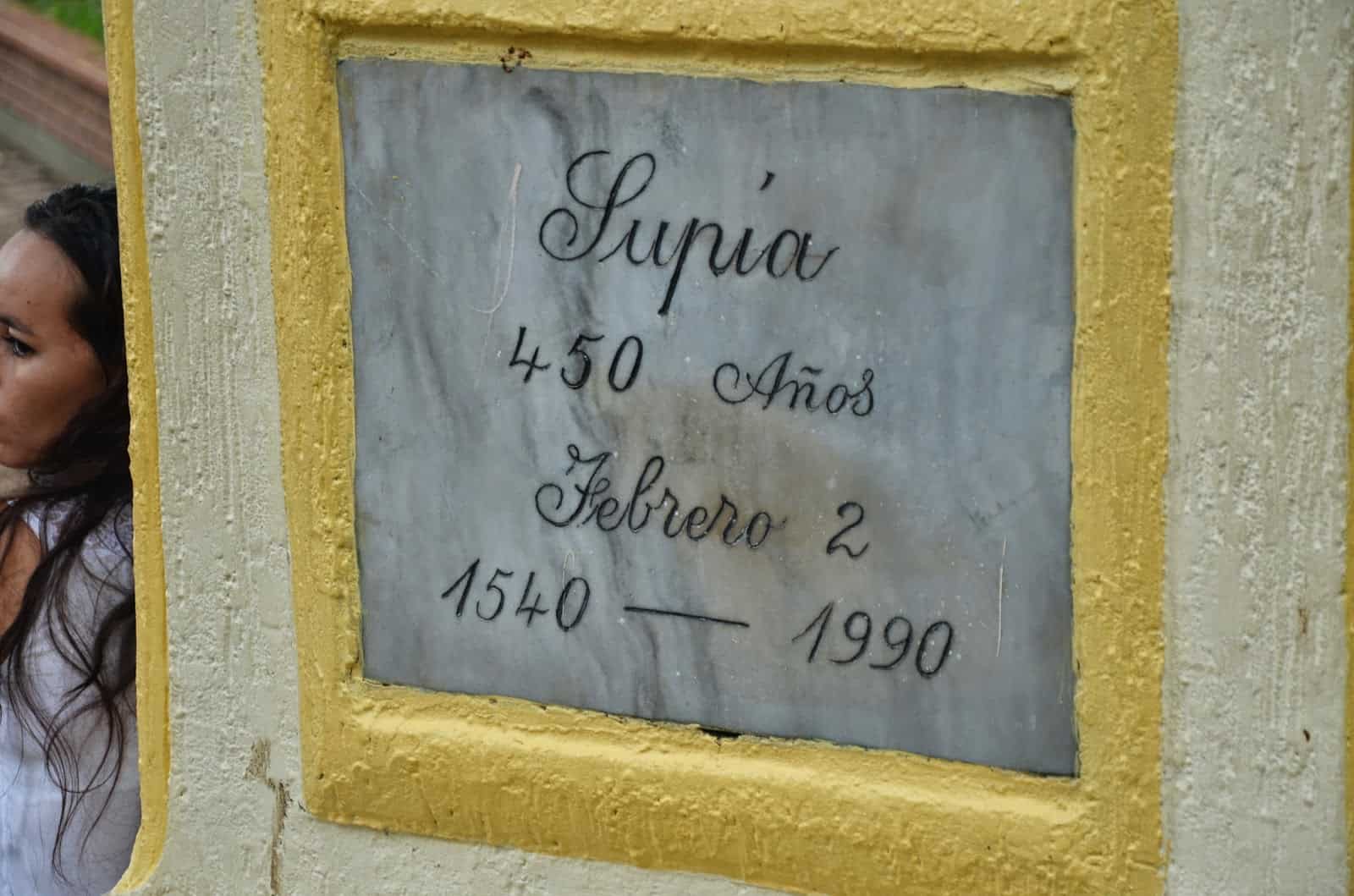 Simón Bolívar monument in Supía, Caldas, Colombia