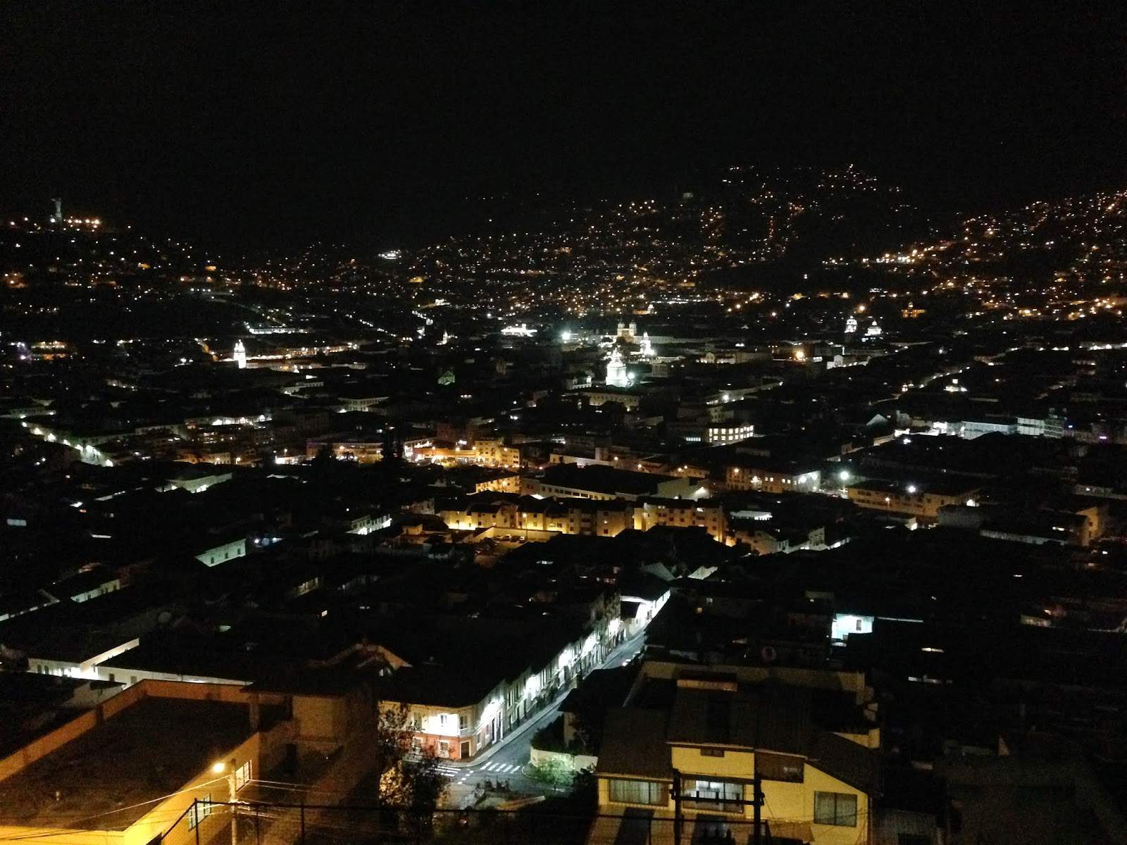 View from Café Mosaico at Parque Itchimbia in Quito, Ecuador