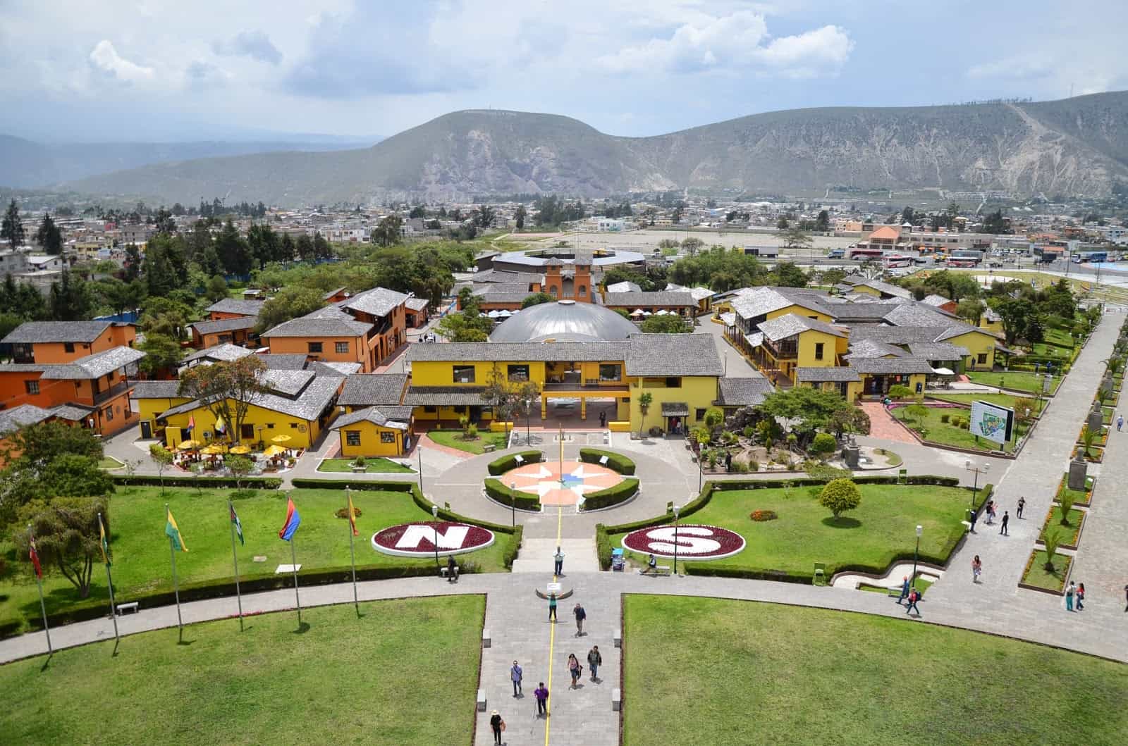 View from the Equator monument at Mitad del Mundo in Ecuador