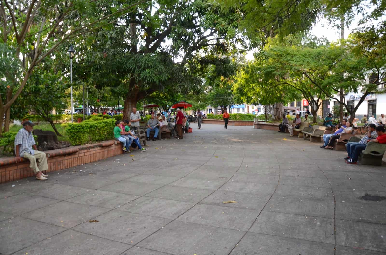 Parque de Bolívar in Cartago, Valle del Cauca, Colombia