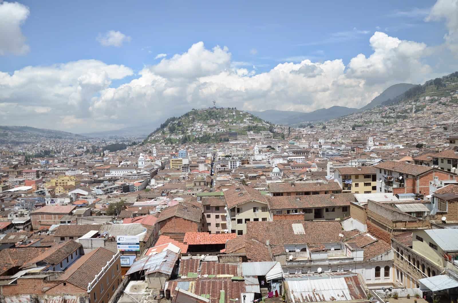 View of Quito from the Basílica del Voto Nacional in Quito, Ecuador