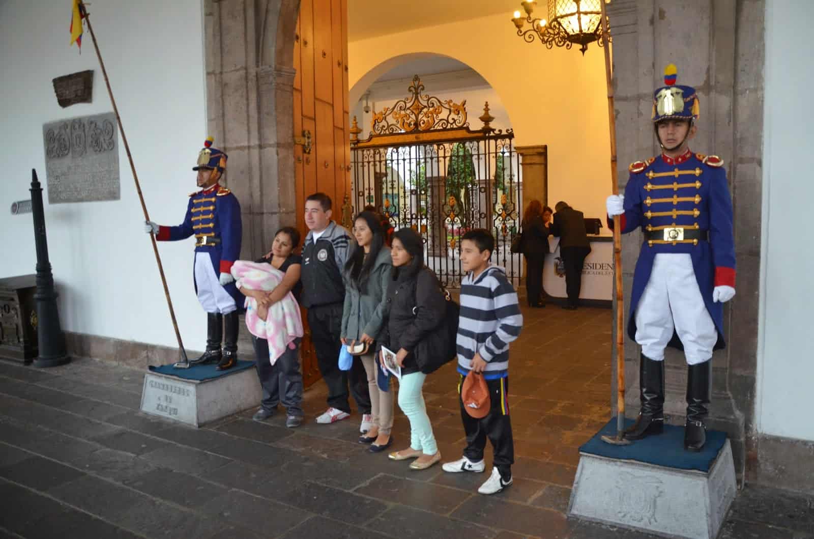 Guards at Palacio de Carondelet on Plaza Grande in Quito, Ecuador