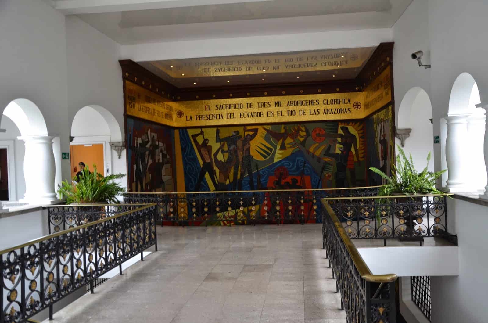 Mosaic by Oswaldo Guayasamín at Palacio de Carondelet on Plaza Grande in Quito, Ecuador
