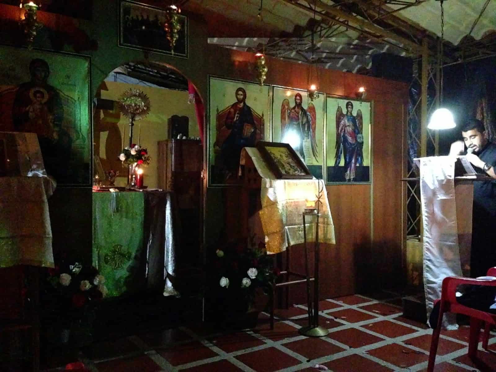 Anastasi service at the Greek Orthodox church in Pereira, Colombia