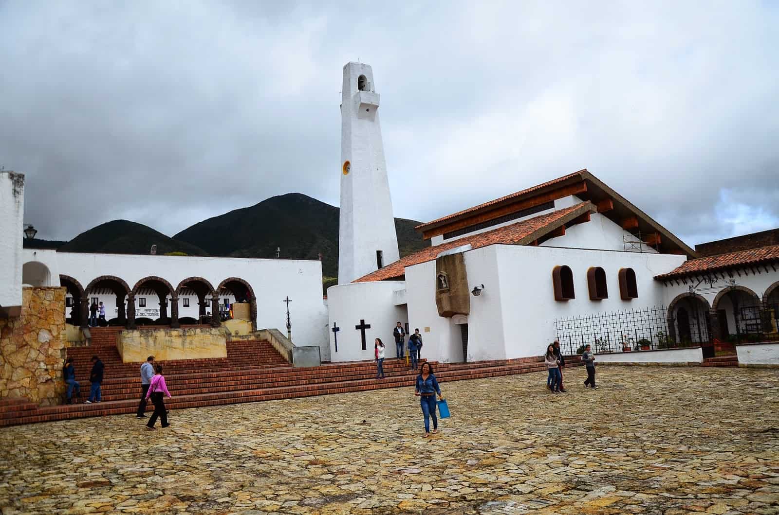 Plaza and church in Guatavita, Cundinamarca, Colombia