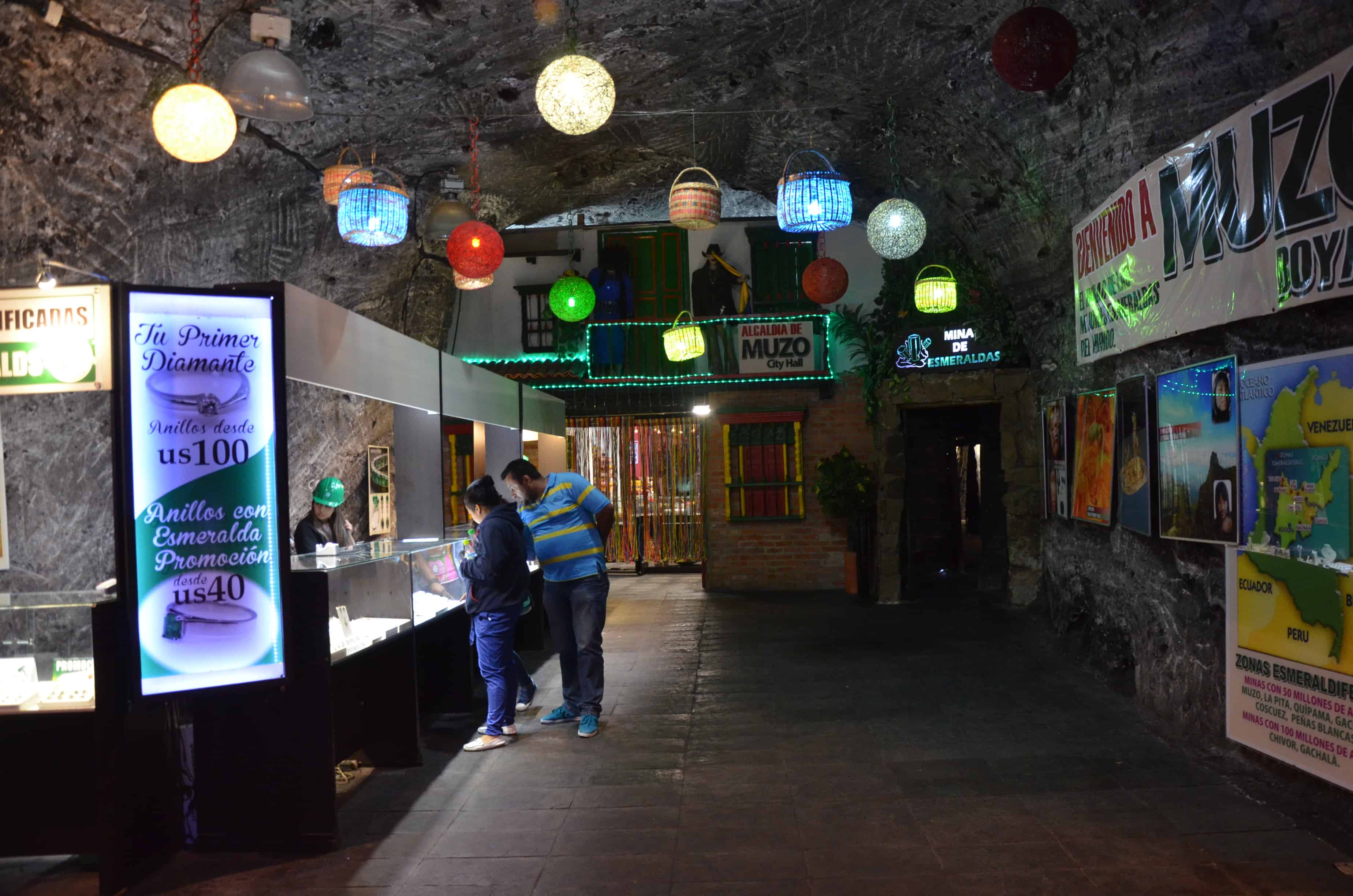 Emerald stores at the Salt Cathedral in Zipaquirá, Cundinamarca, Colombia