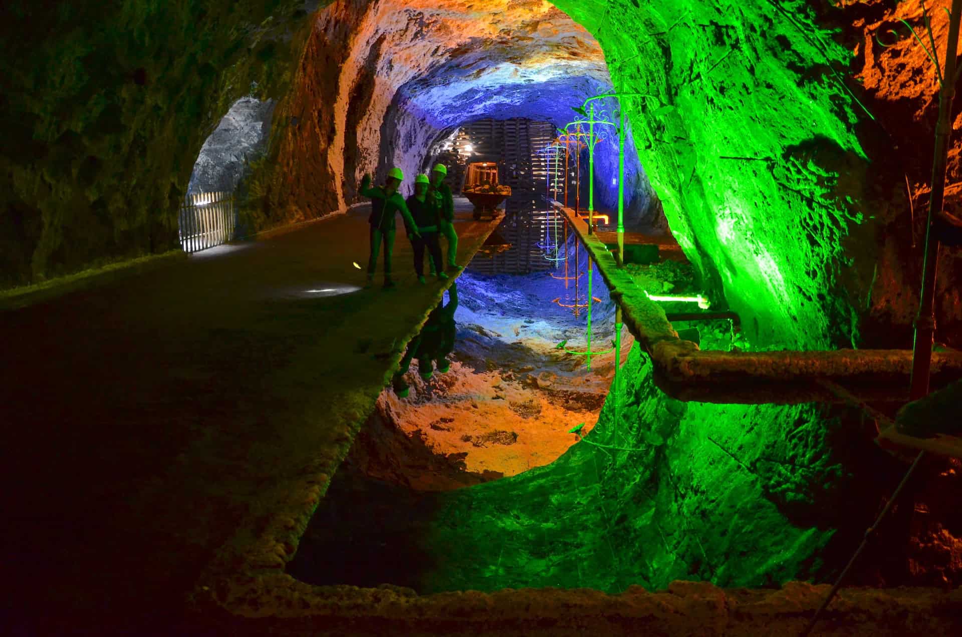 Natural mirror in the Nemocón Salt Mine in Nemocón, Cundinamarca, Colombia