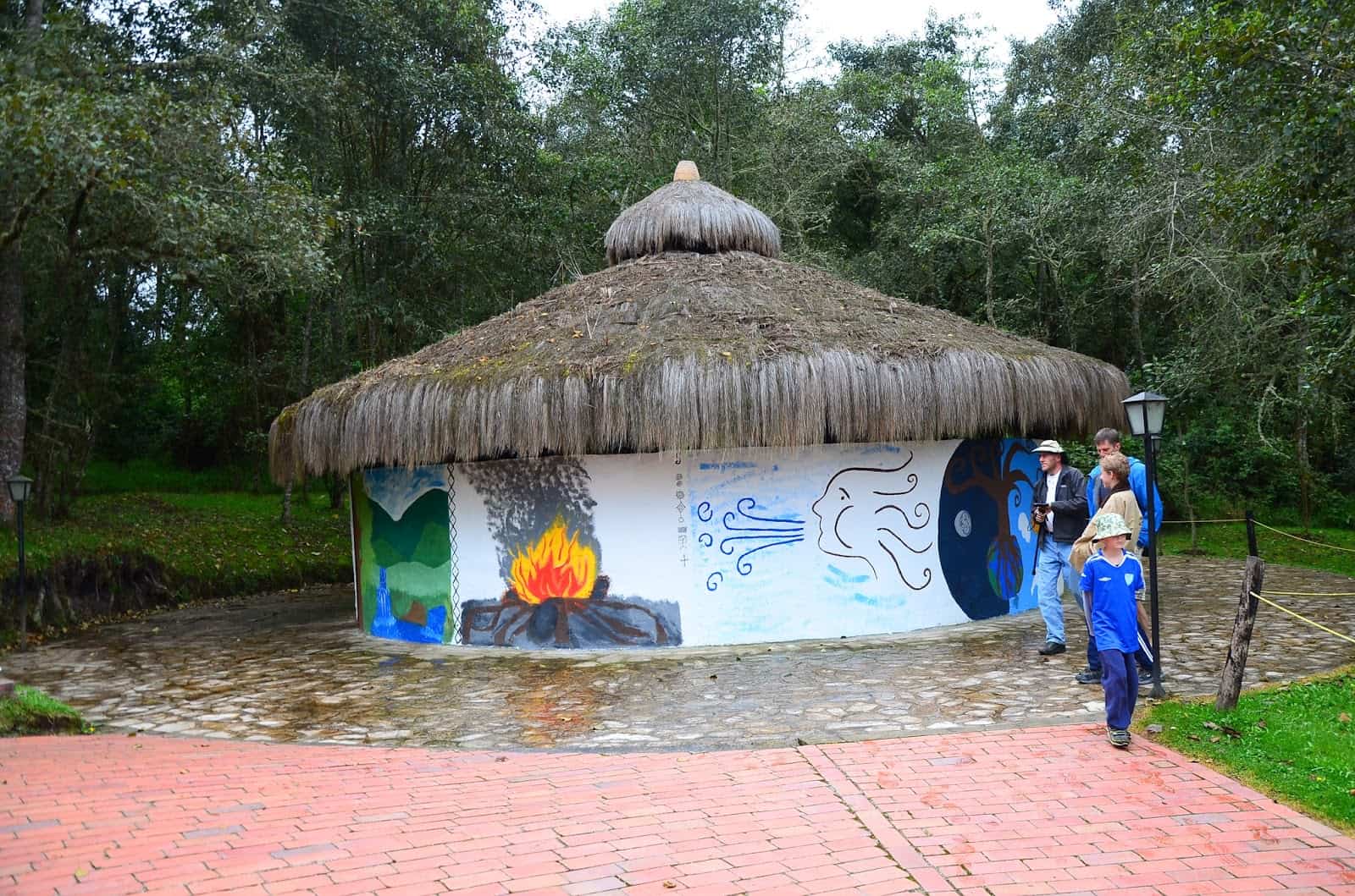 Muisca hut at Lake Guatavita in Colombia