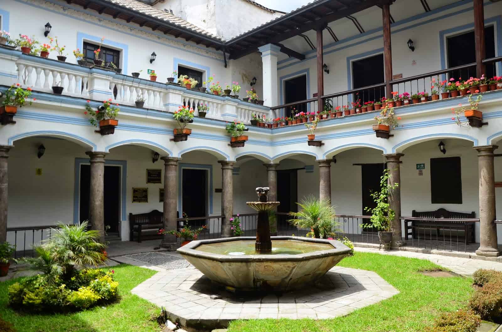Courtyard of the Sucre House Museum in Quito, Ecuador