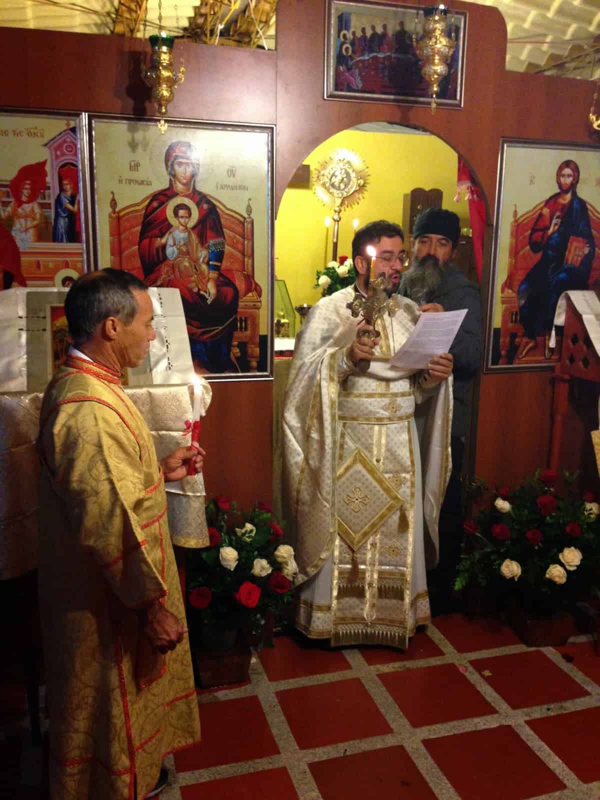 Anastasi service at the Greek Orthodox church in Pereira, Colombia