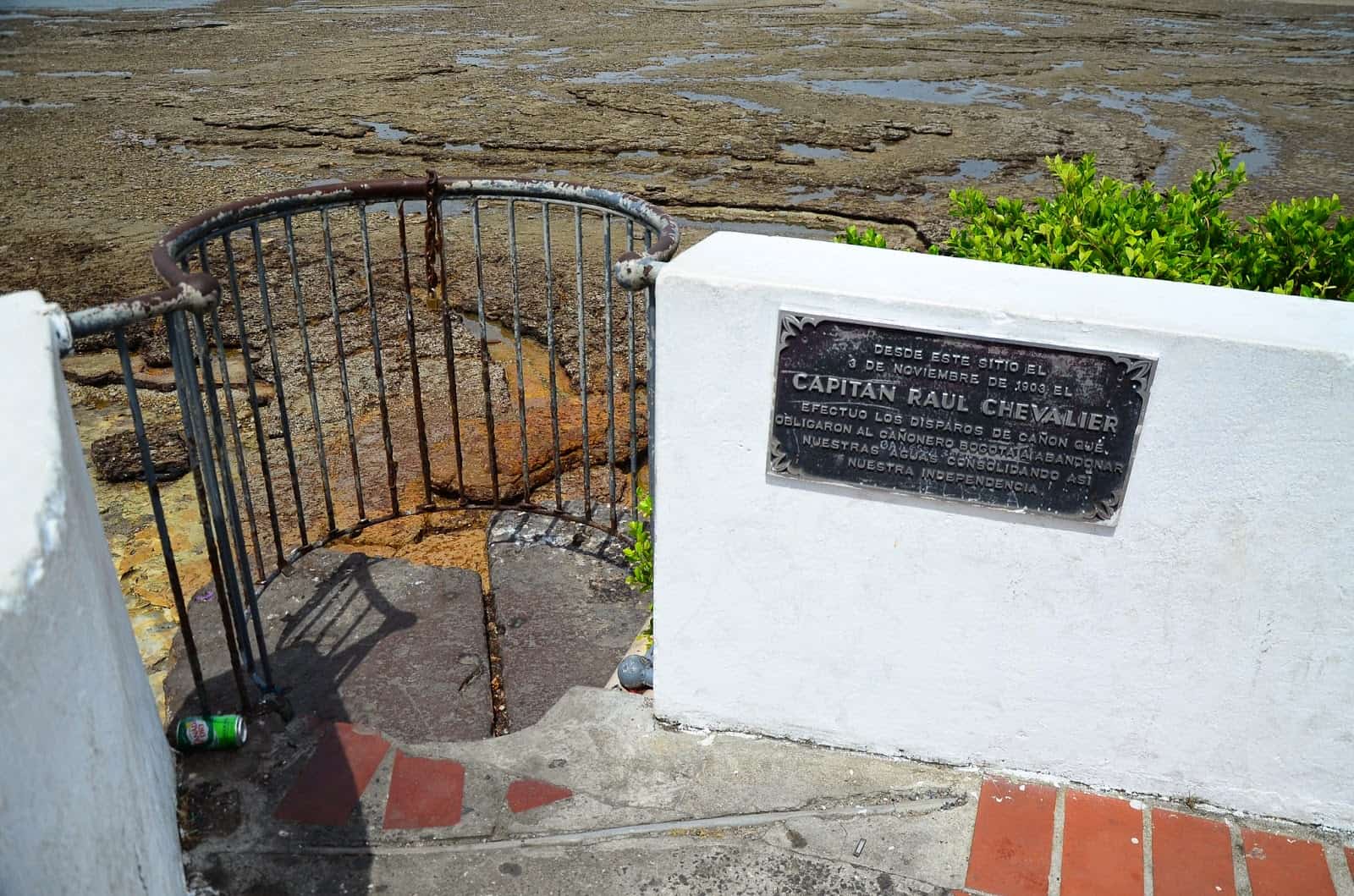 Captain Raul Chevalier Plaque on Paseo de Las Bóvedas in Casco Viejo, Panama City